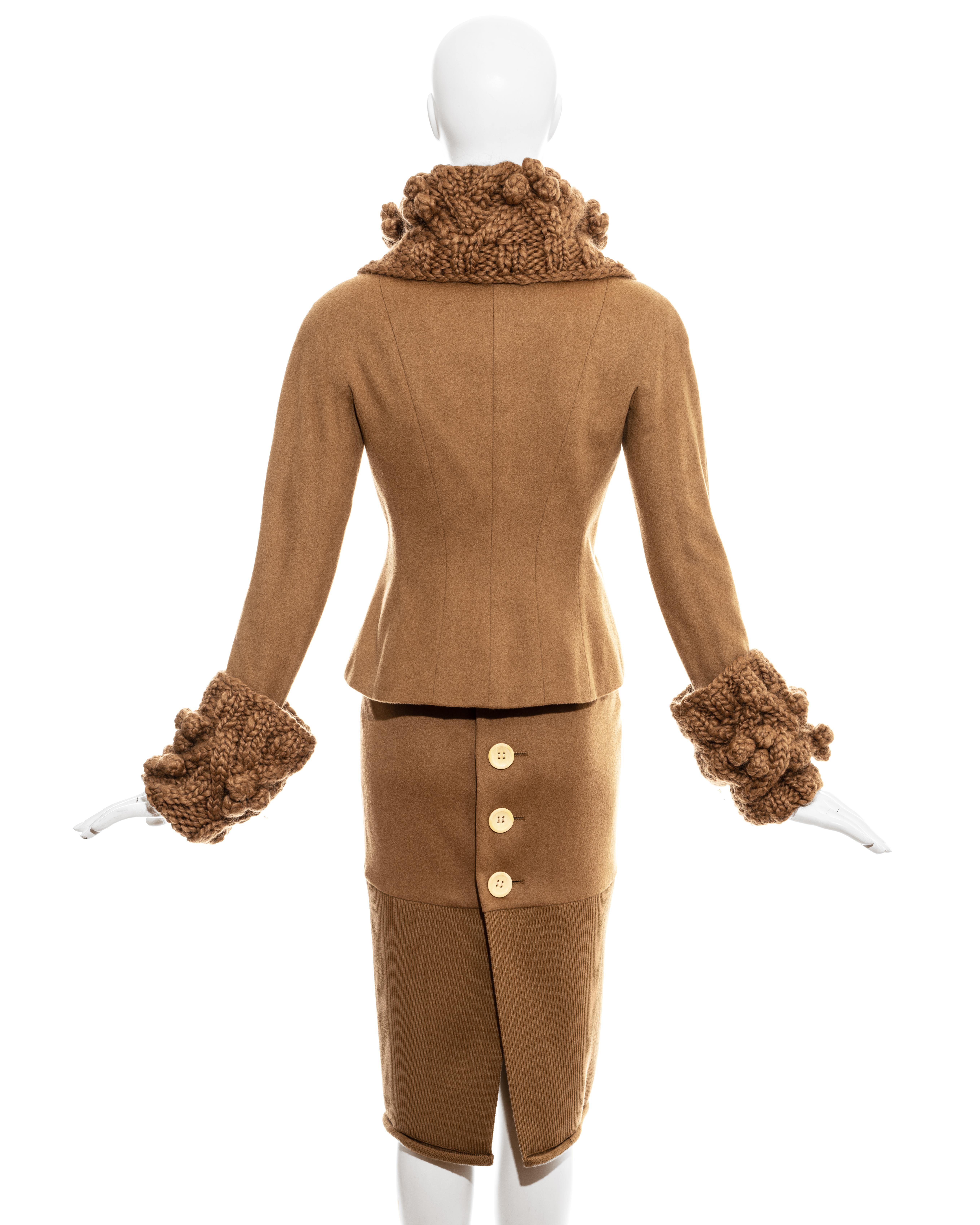 Christian Dior by John Galliano camel wool skirt suit, fw 1999 For Sale 1