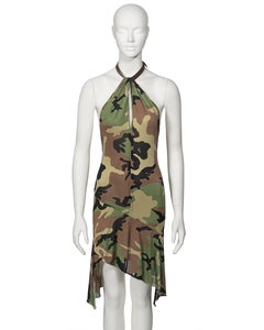 Christian Dior by John Galliano Cameo Print Silk Jersey Halter Dress, ss 2001