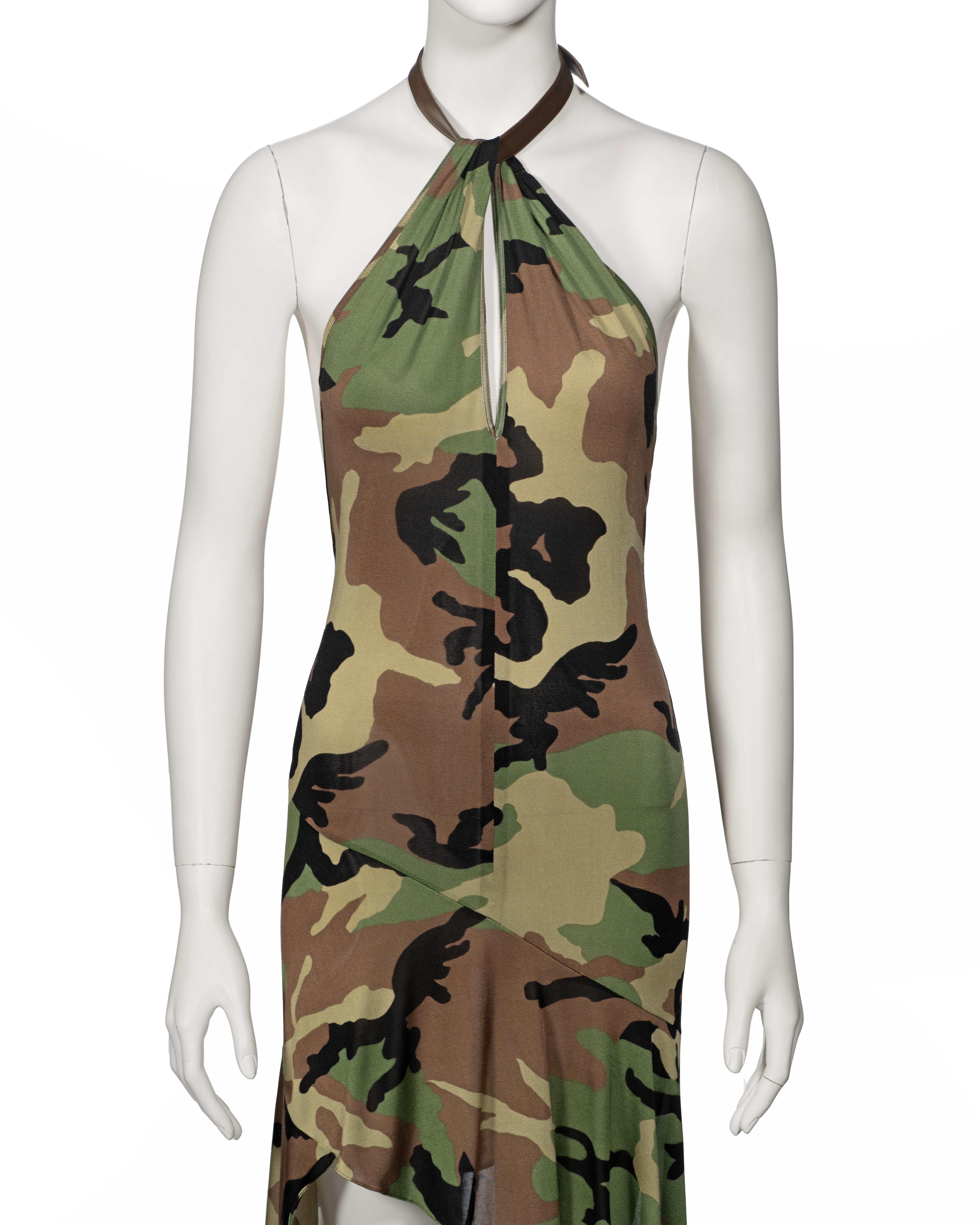 Christian Dior by John Galliano Cameo Print Silk Jersey Halter Dress, ss 2001 In Excellent Condition For Sale In London, GB