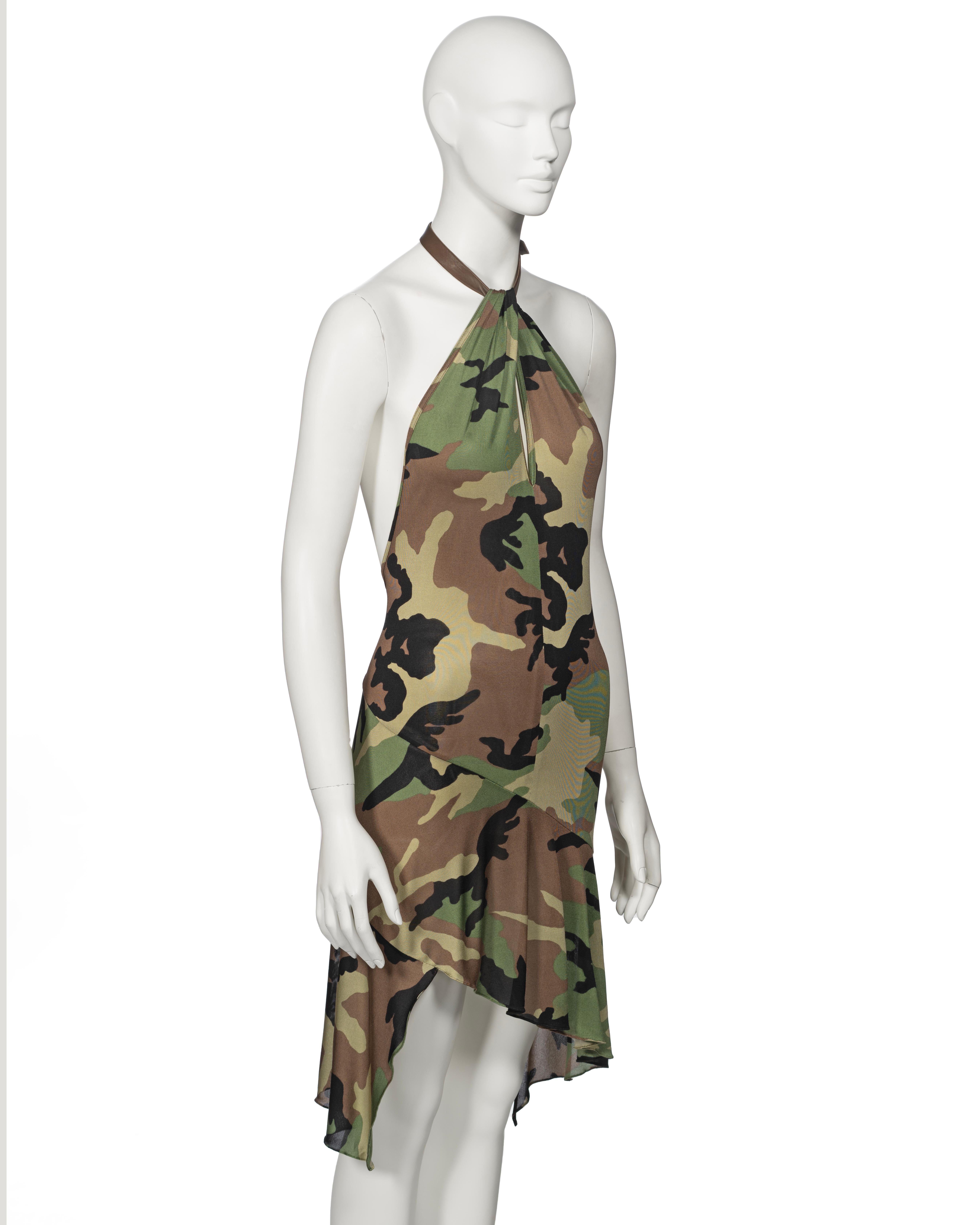 Christian Dior by John Galliano Cameo Print Silk Jersey Halter Dress, ss 2001 For Sale 1