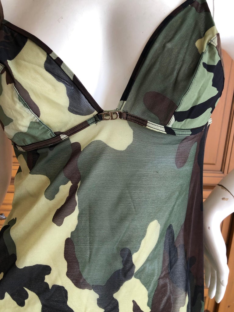 Christian Dior by John Galliano Camo Slip Dress For Sale at 1stDibs | dior  camo, camo dior, dior galliano slip dress