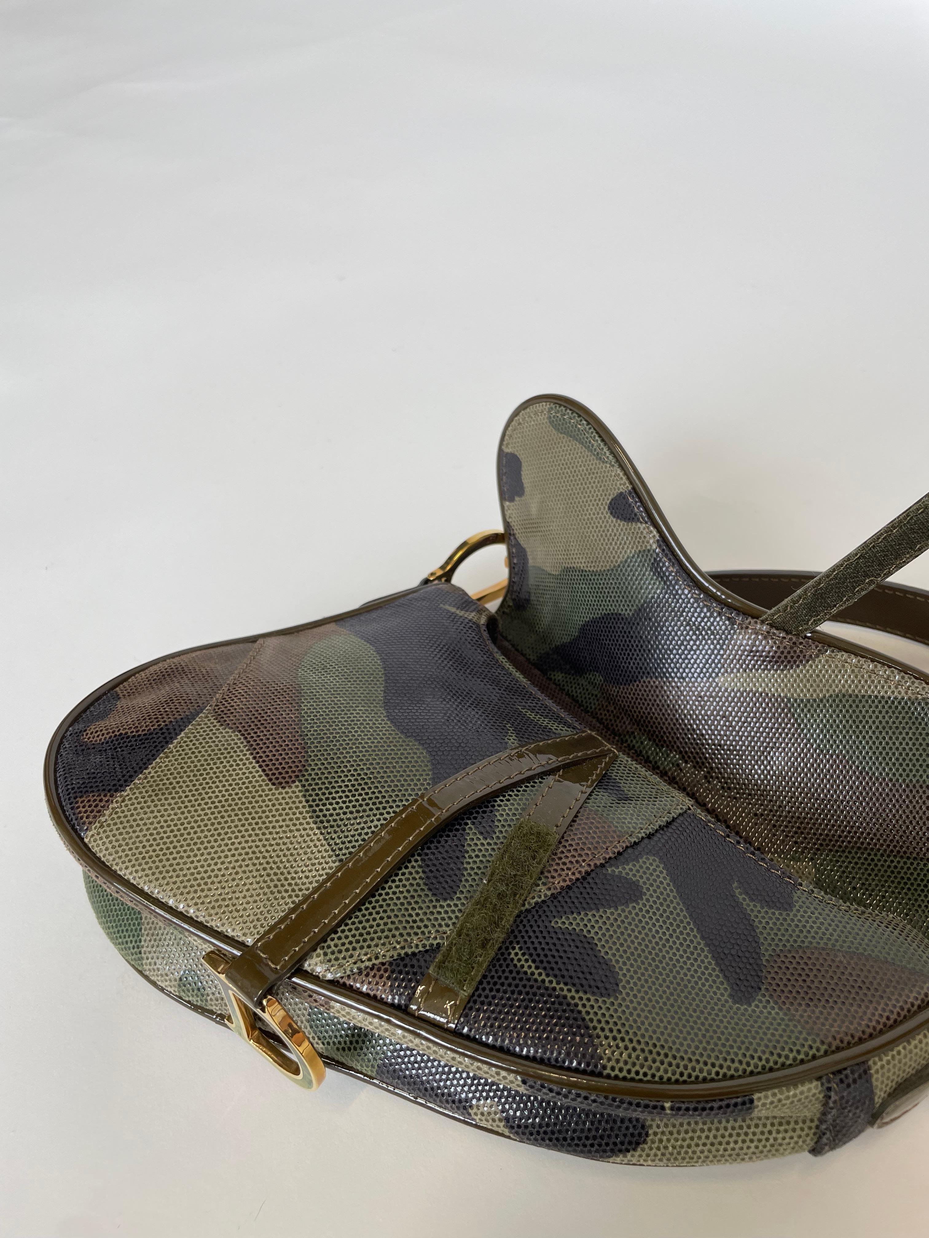 Rare Christian Dior By John Galliano Camouflage Saddle Bag, Spring-Summer 2001 11