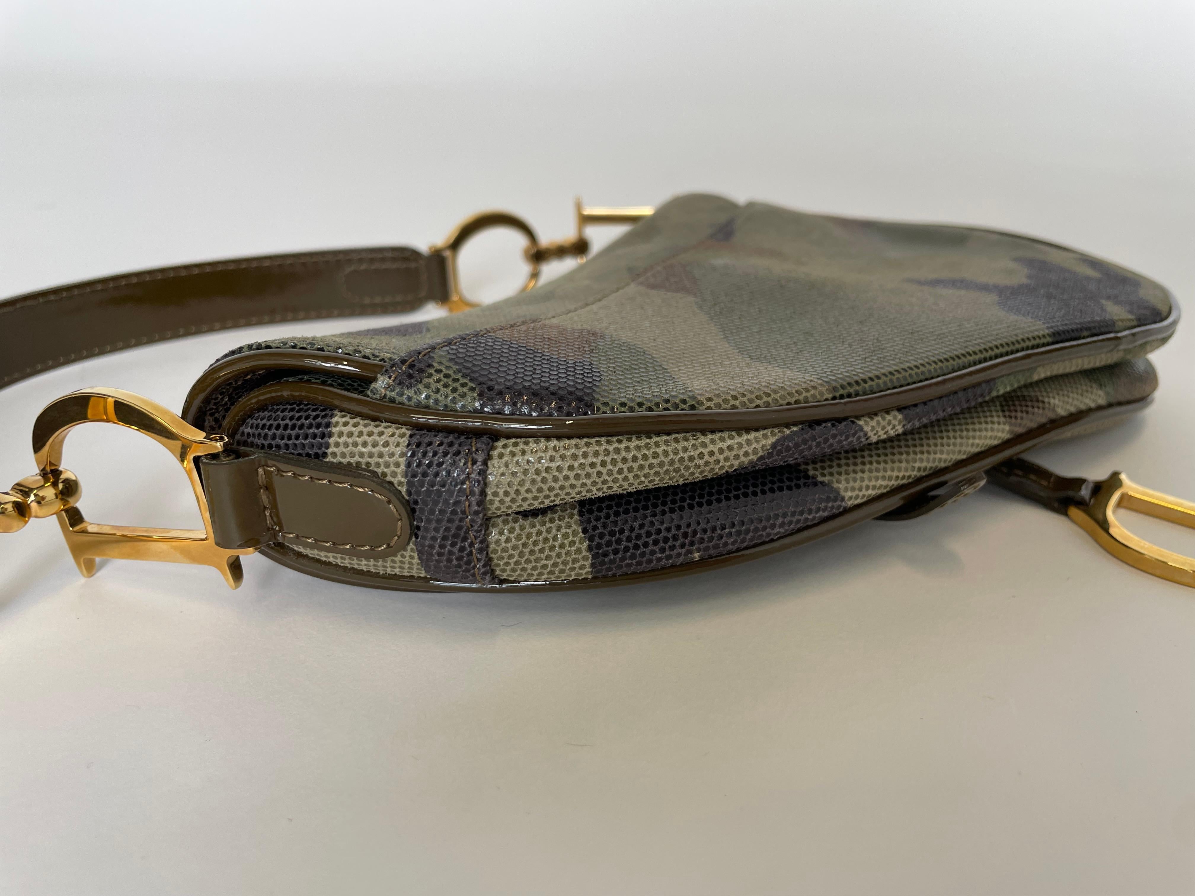 Rare Christian Dior By John Galliano Camouflage Saddle Bag, Spring-Summer 2001 14