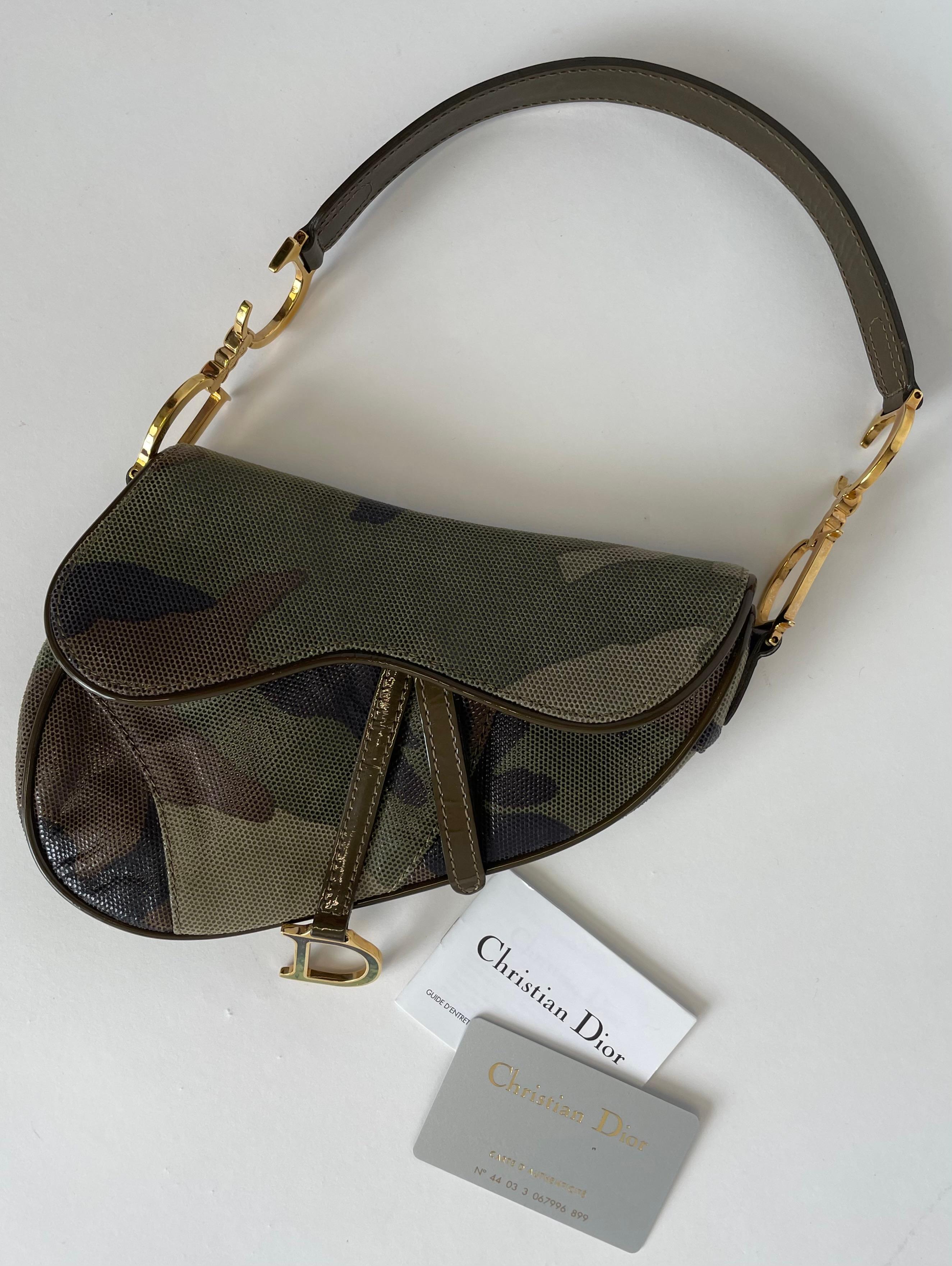 Rare Christian Dior By John Galliano Camouflage Saddle Bag, Spring-Summer 2001 16