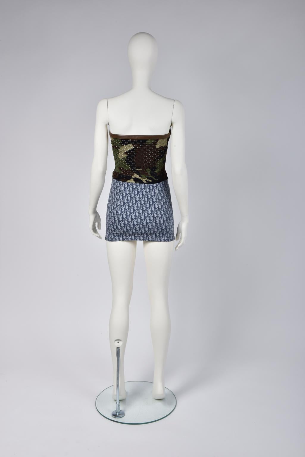 Christian Dior By John Galliano Camouflage Print Bustier Top, Spring-Summer 2001 5