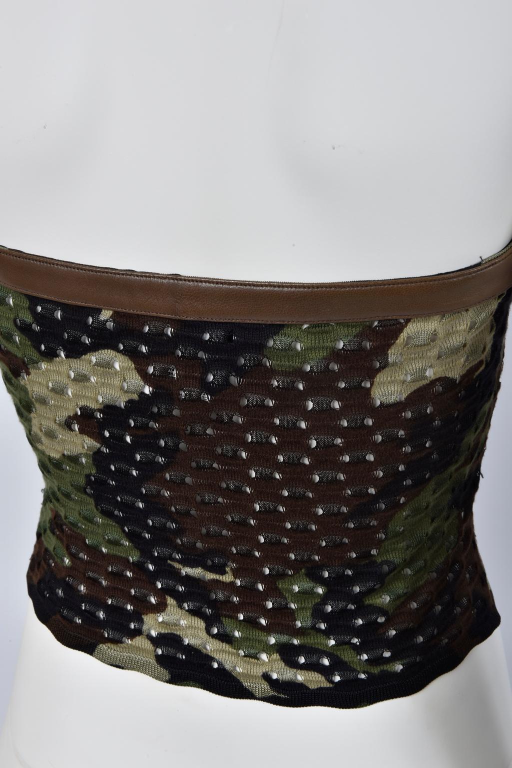 Christian Dior By John Galliano Camouflage Print Bustier Top, Spring-Summer 2001 6