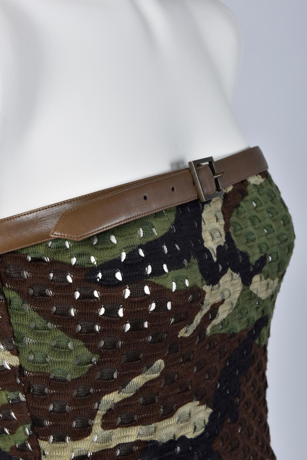 Women's Christian Dior By John Galliano Camouflage Print Bustier Top, Spring-Summer 2001