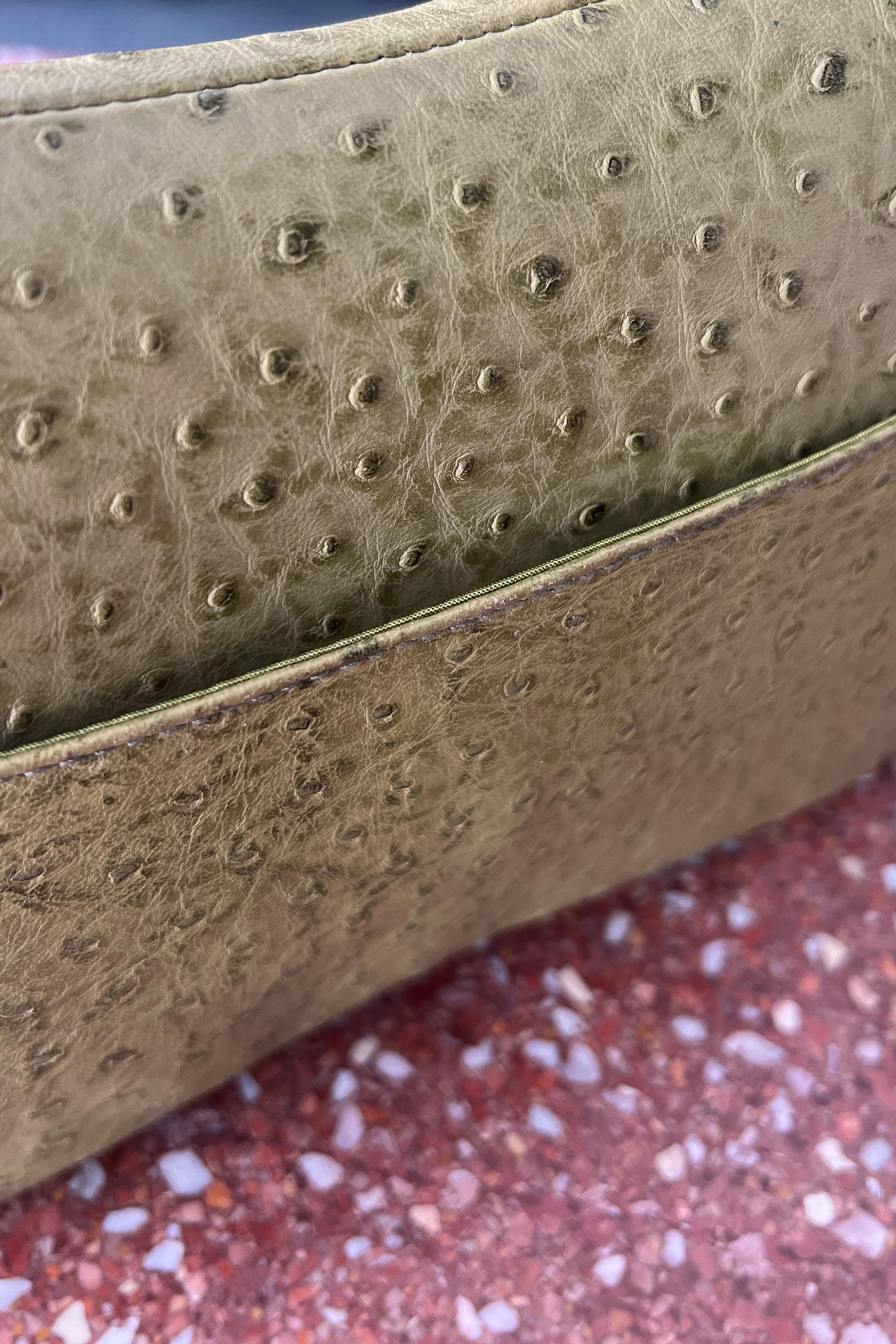 Christian Dior By John Galliano Chartreuse Green Saddle Bag w Ostrich Print 11