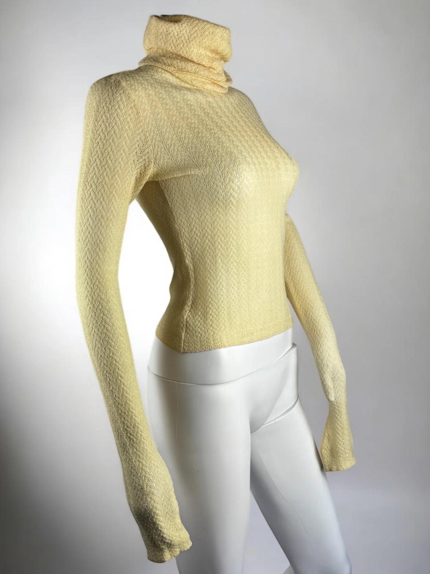 Beige Christian Dior by John Galliano Chevron Knit Jumper, FW 1998 For Sale