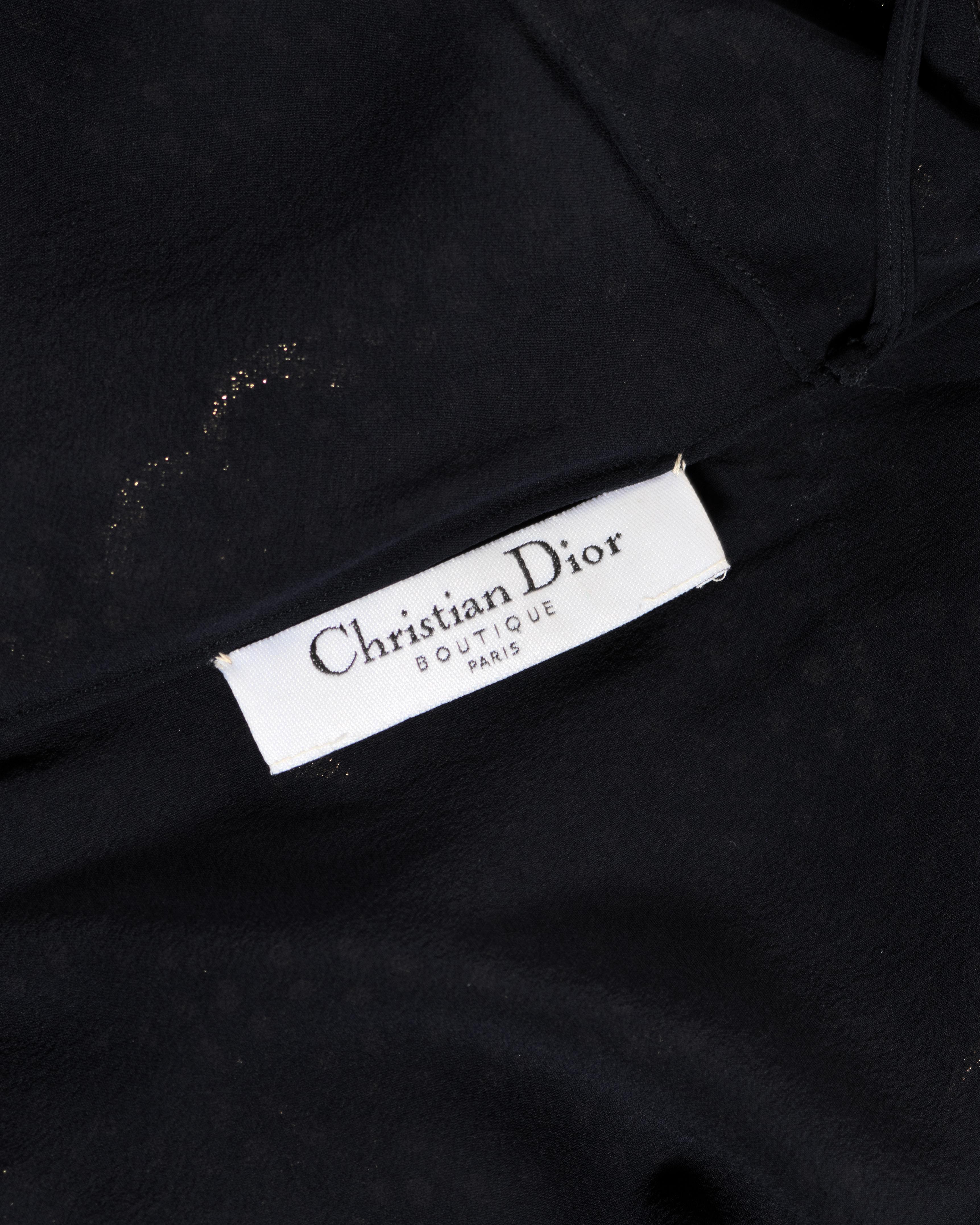 Christian Dior by John Galliano Chiffon Dress with Gold Motifs, SS 2001 For Sale 11