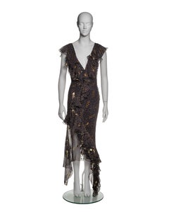 Christian Dior by John Galliano Chiffon Dress with Gold Motifs, SS 2001