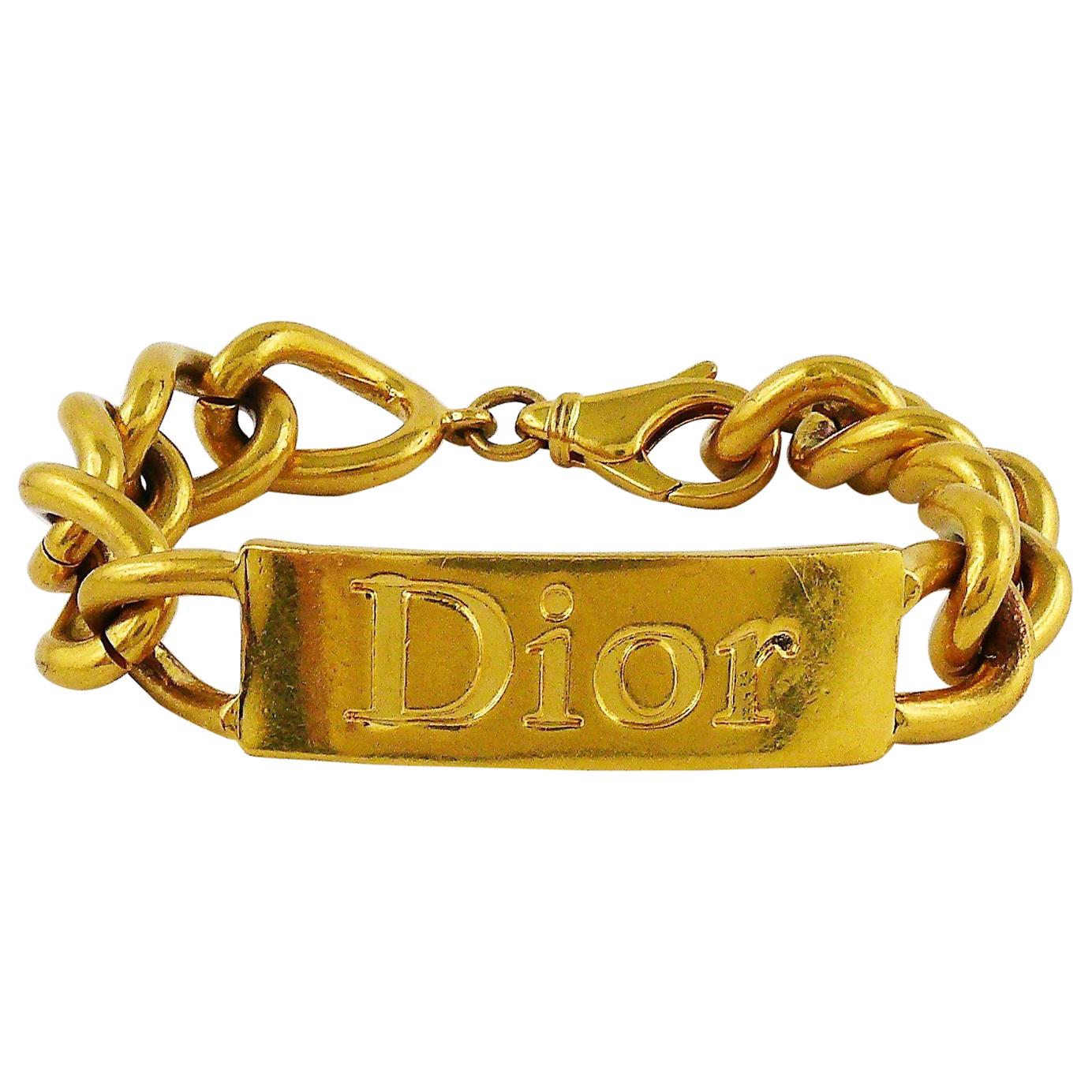 Christian Dior by John Galliano Chunky ID Tag Curb Bracelet