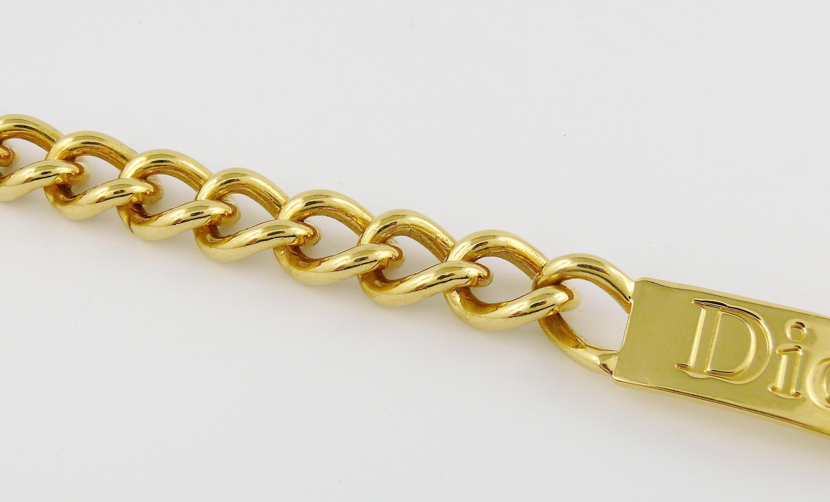 Christian Dior Chunky ID Tag Curb Necklace at 1stDibs
