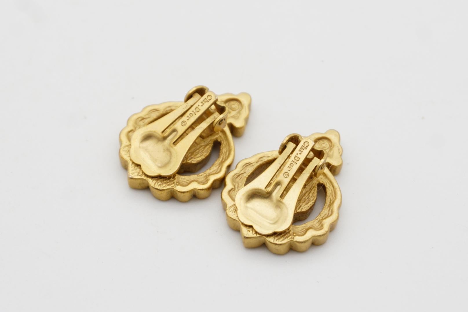Christian Dior by John Galliano Circles Openwork Citrine Crystals Clip Earrings For Sale 5