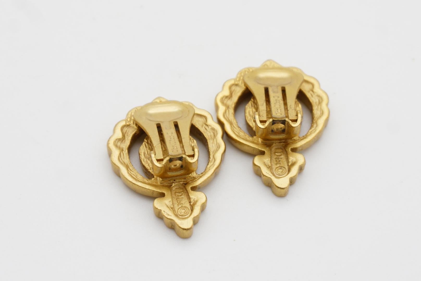 Christian Dior by John Galliano Circles Openwork Citrine Crystals Clip Earrings For Sale 6