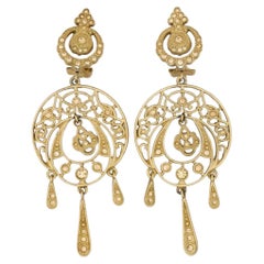 Boucles d
oreilles chandelier ajourées en cristaux de citrine Christian Dior for John Galliano