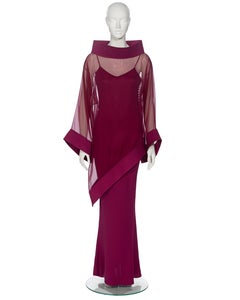 Christian Dior by John Galliano Claret Evening Dress and Tunic Ensemble, fw 1999