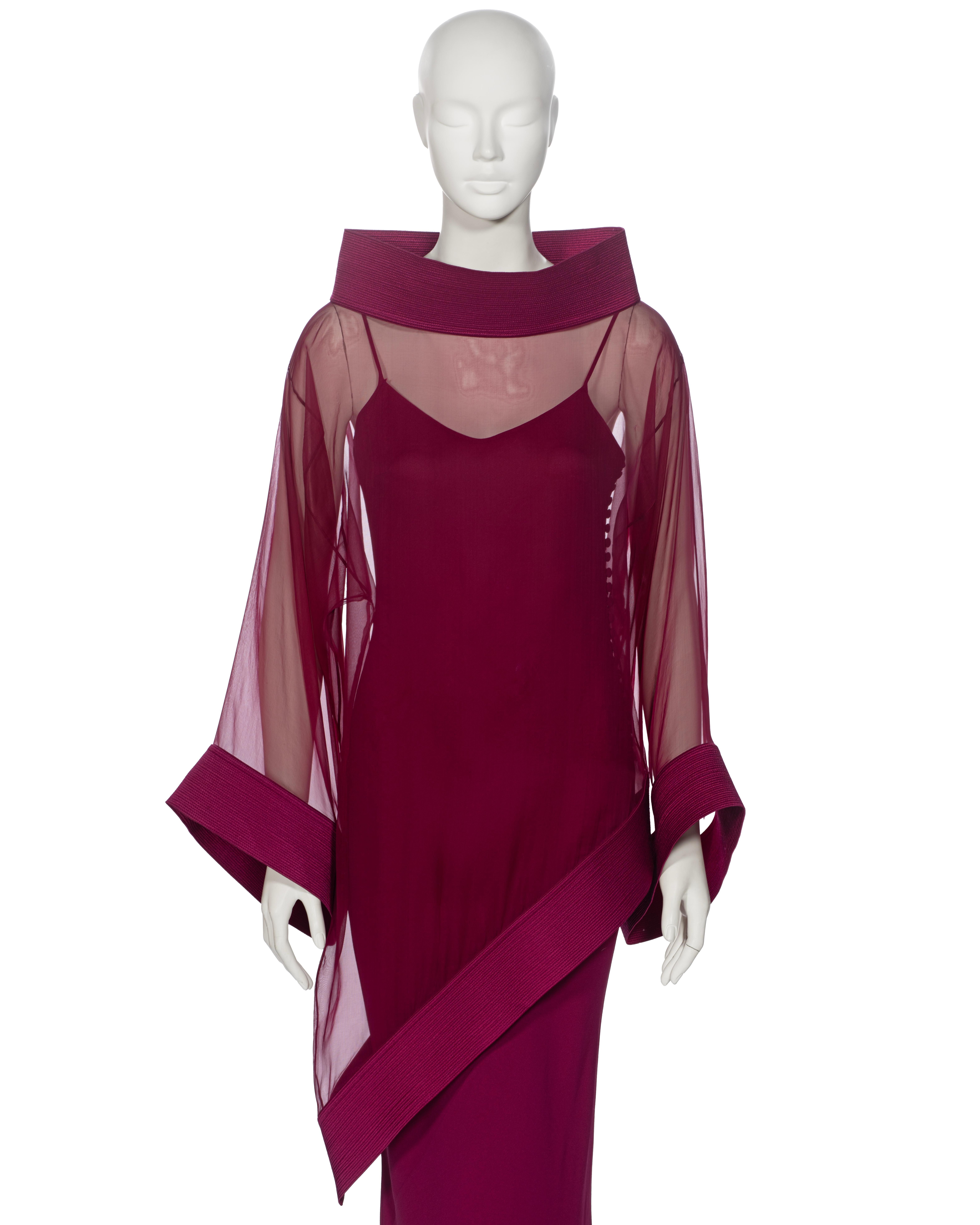 Christian Dior by John Galliano Claret Evening Dress and Tunic Ensemble, fw 1999 In Excellent Condition For Sale In London, GB