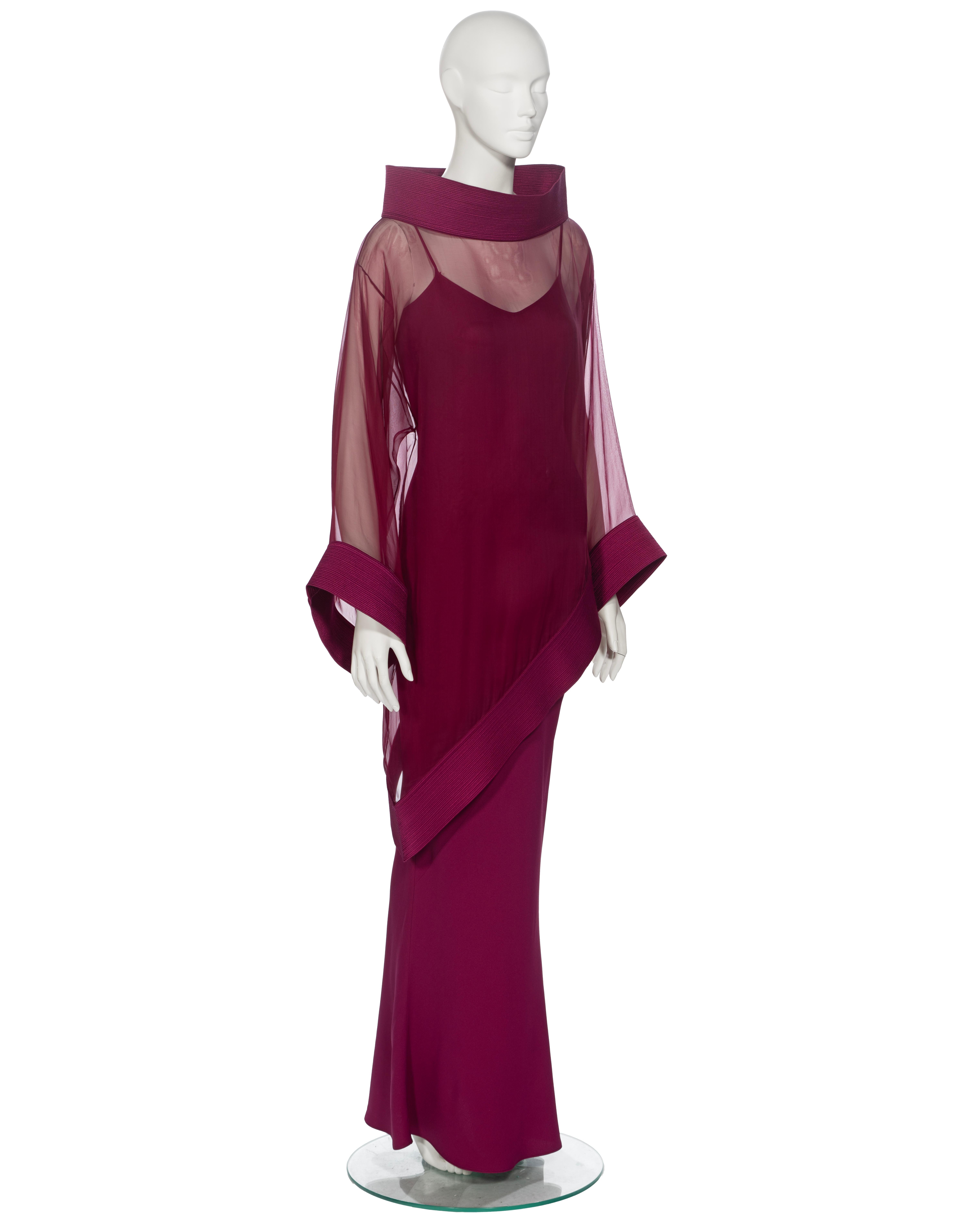 Women's Christian Dior by John Galliano Claret Evening Dress and Tunic Ensemble, fw 1999 For Sale
