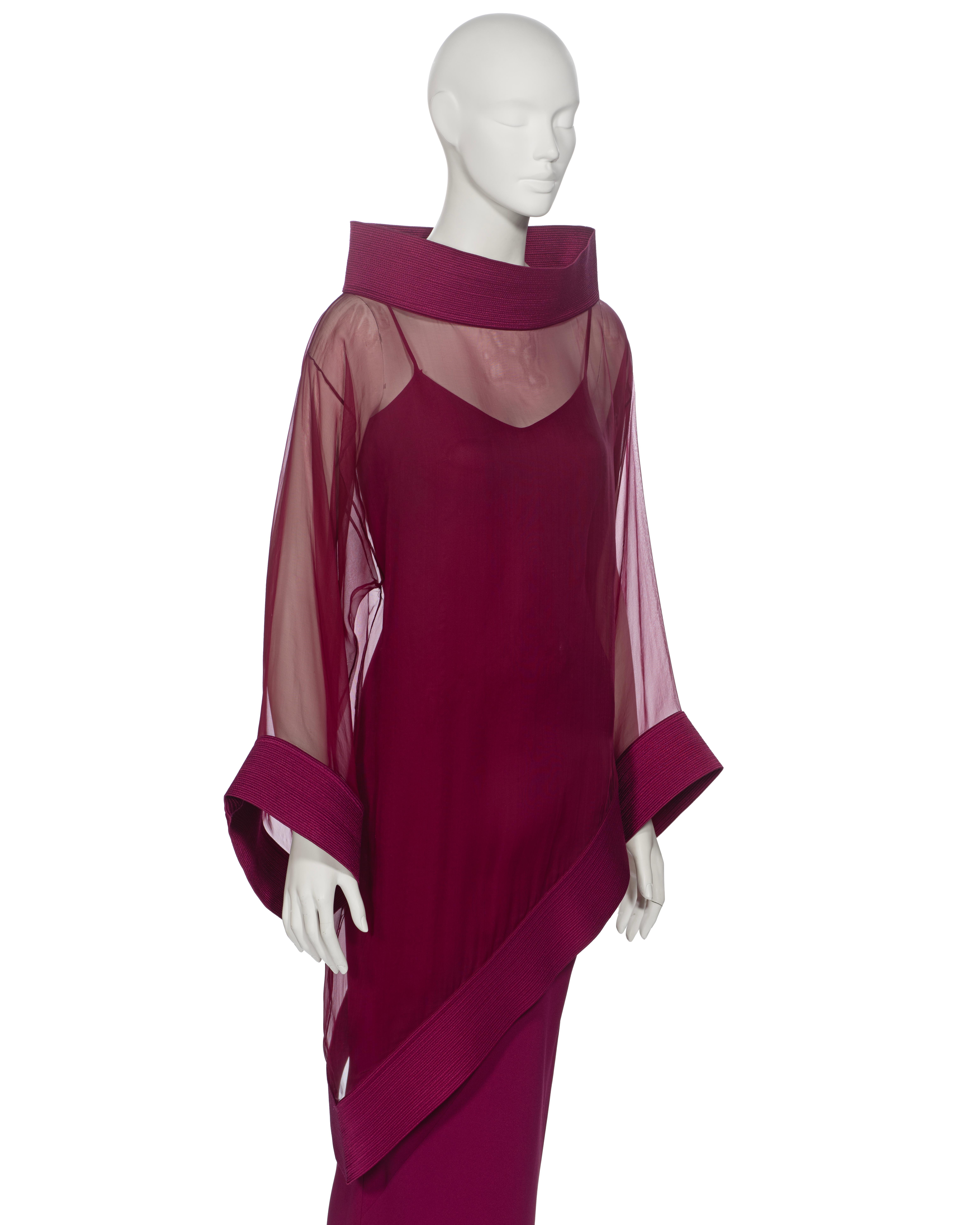 Christian Dior by John Galliano Claret Evening Dress and Tunic Ensemble, fw 1999 For Sale 1