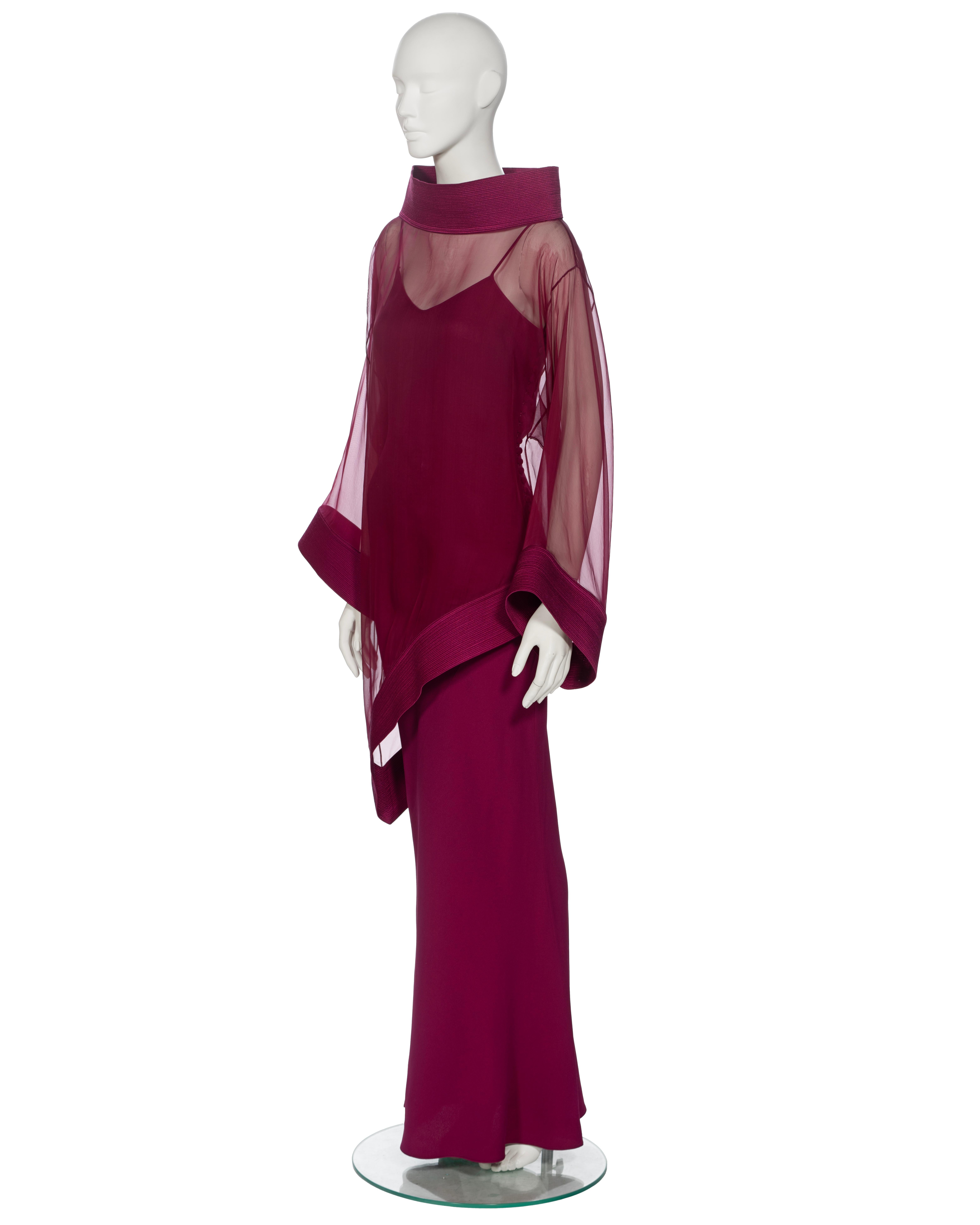 Christian Dior by John Galliano Claret Evening Dress and Tunic Ensemble, fw 1999 For Sale 4