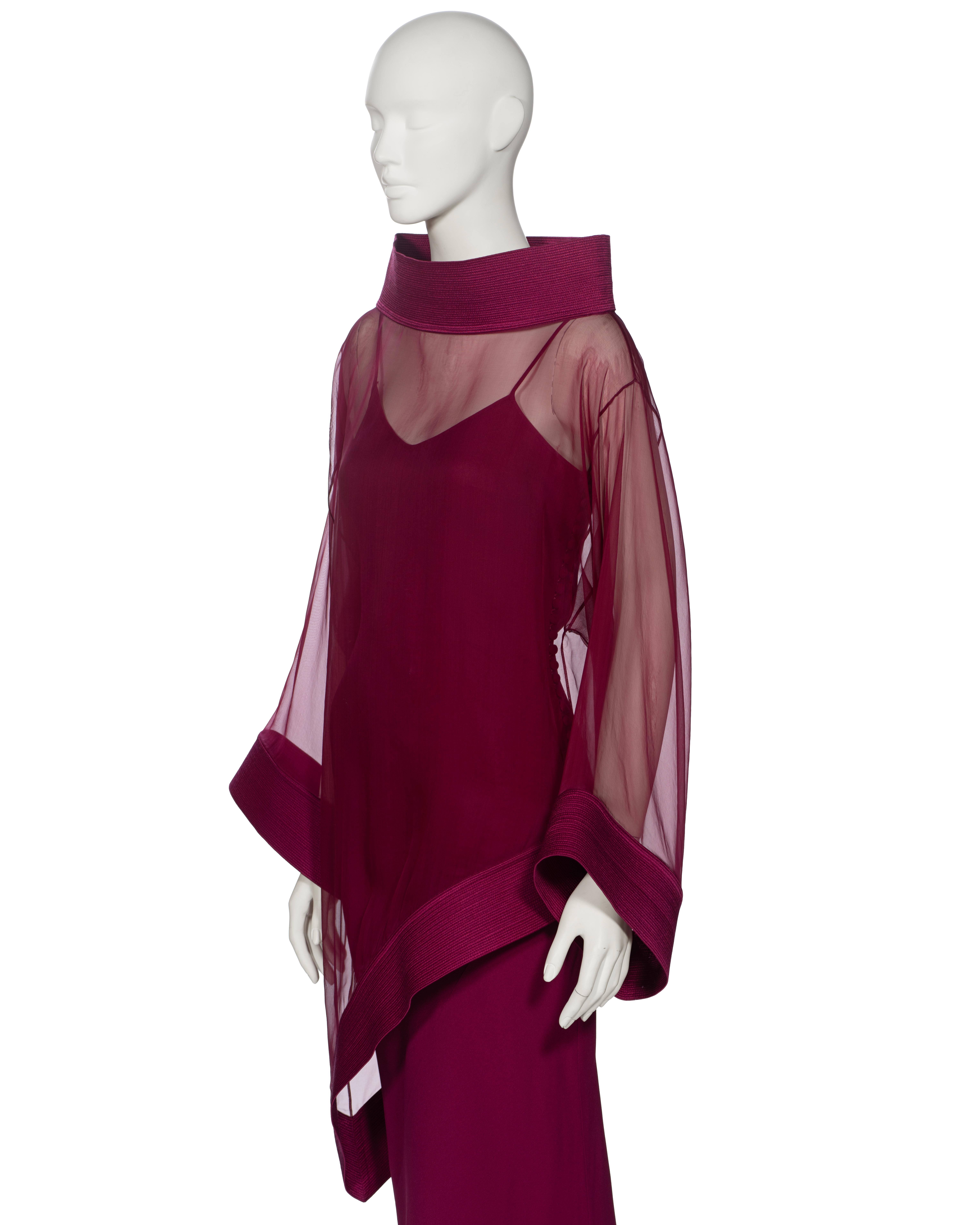 Christian Dior by John Galliano Claret Evening Dress and Tunic Ensemble, fw 1999 For Sale 5