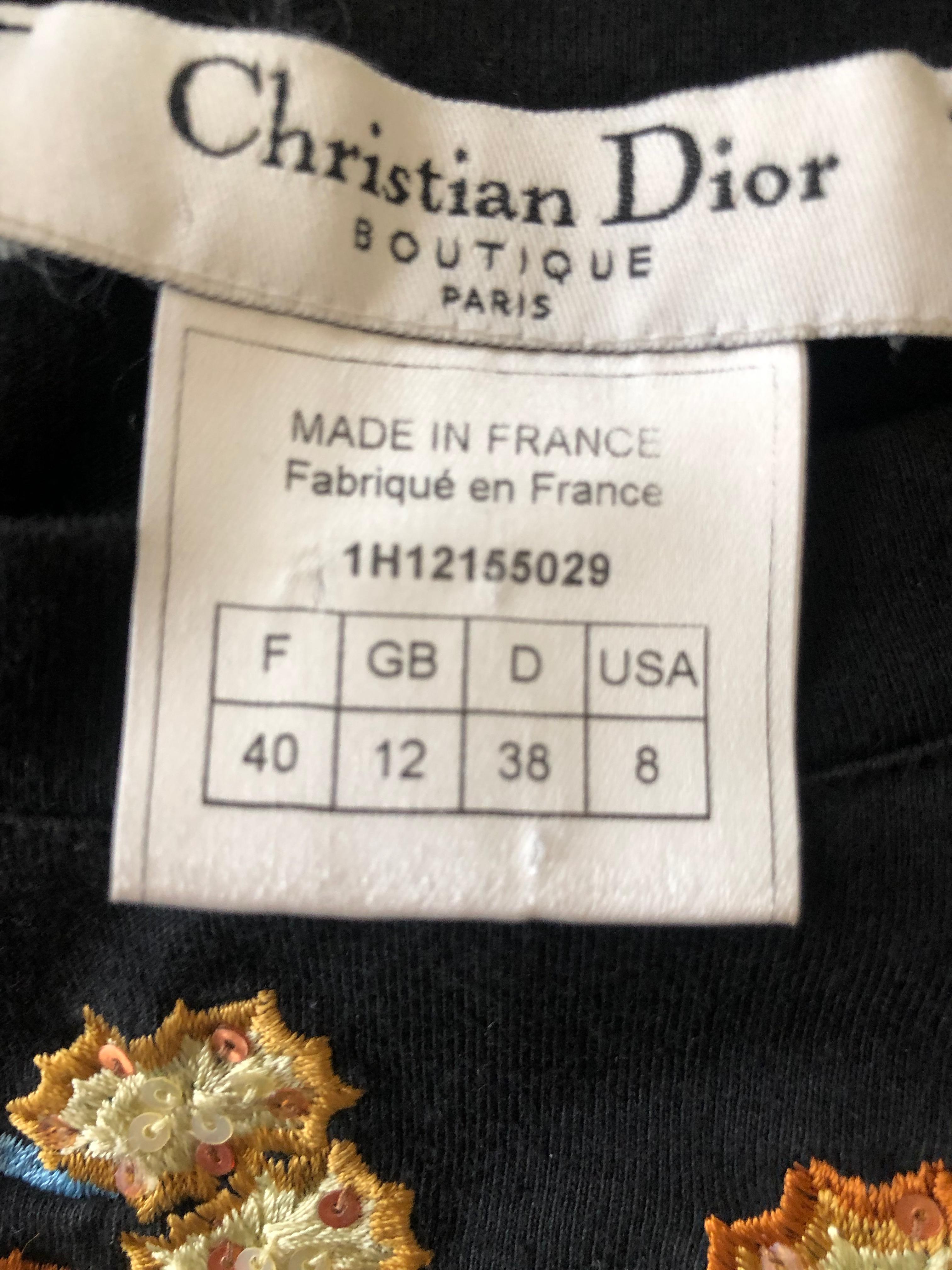 Christian Dior by John Galliano Classic  J'adore Dior Embroidered Tee Shirt 2