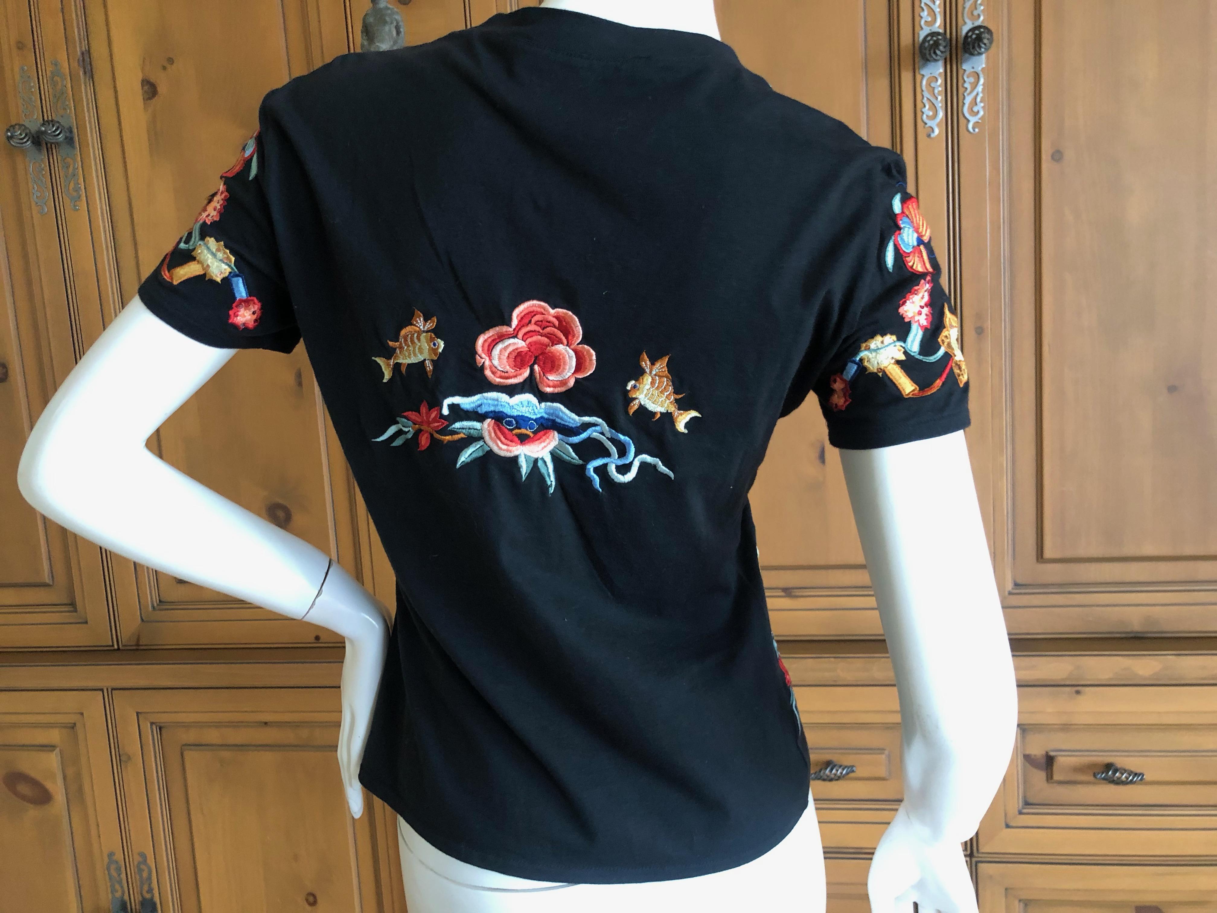 Women's Christian Dior by John Galliano Classic  J'adore Dior Embroidered Tee Shirt
