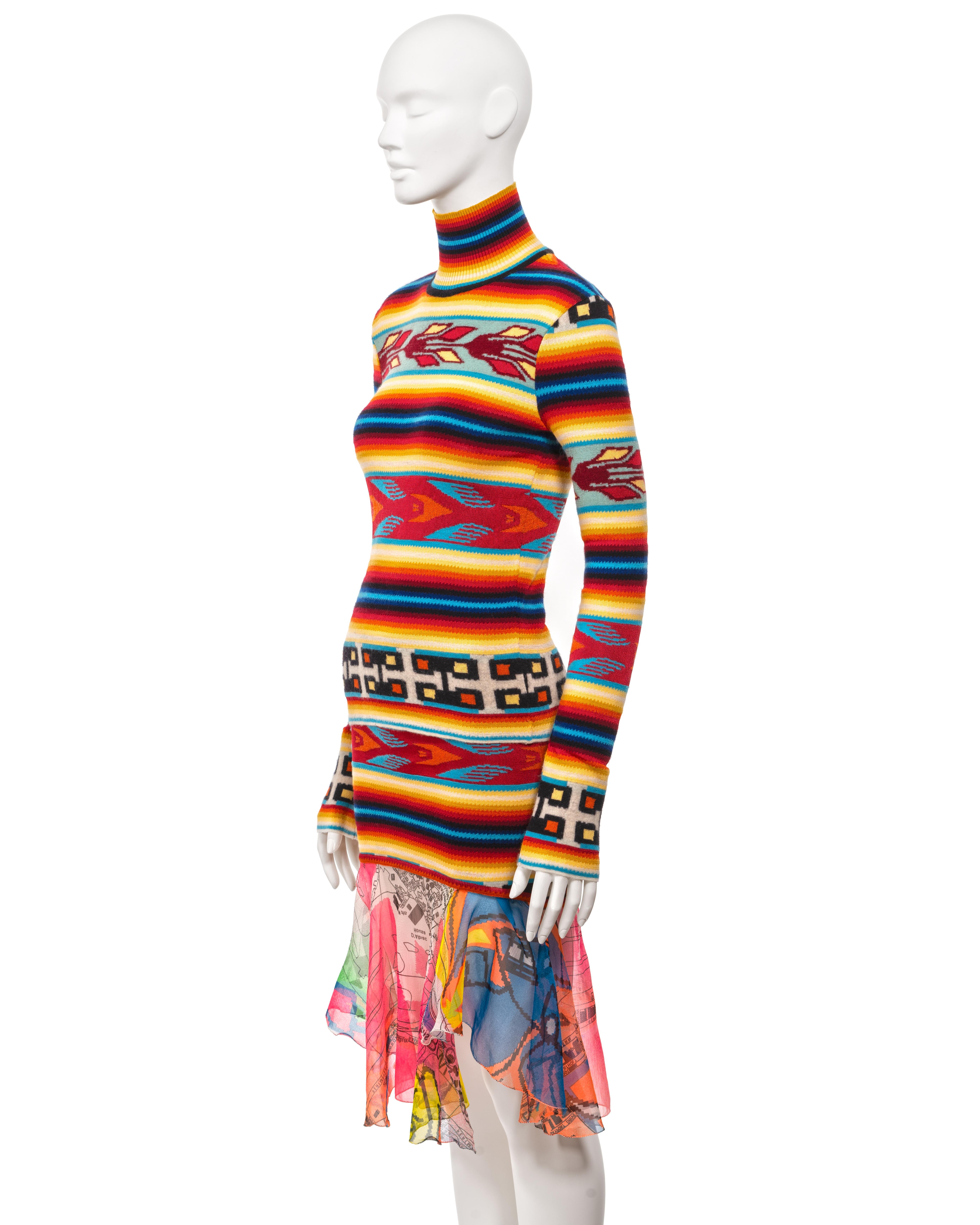 Christian Dior by John Galliano colourful striped knitted 3 piece set, fw 2001 8