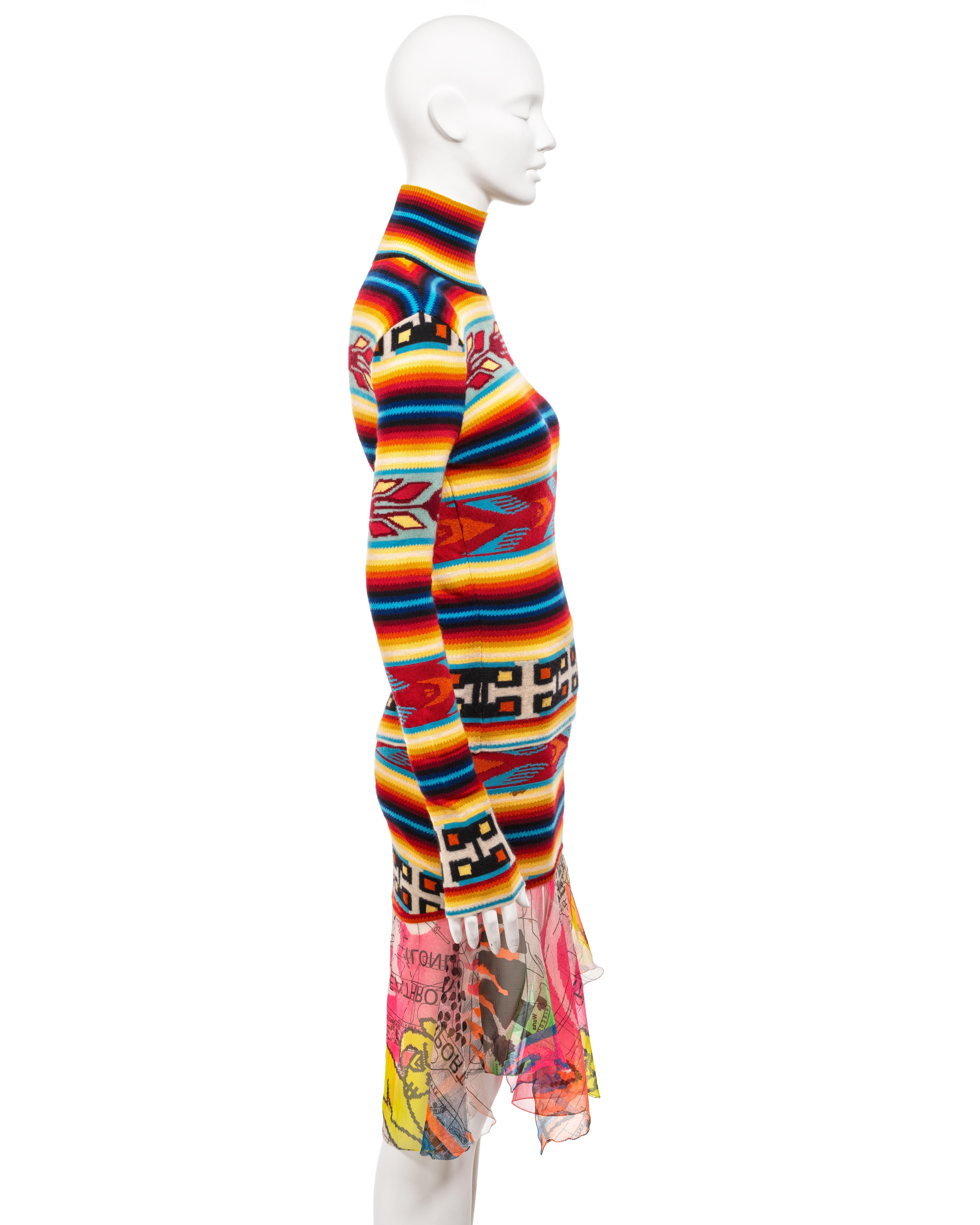 Christian Dior by John Galliano colourful striped knitted 3 piece set, fw 2001 9