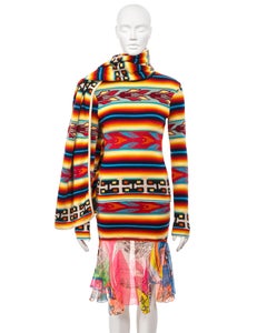 Christian Dior by John Galliano colourful striped knitted 3 piece set, fw 2001