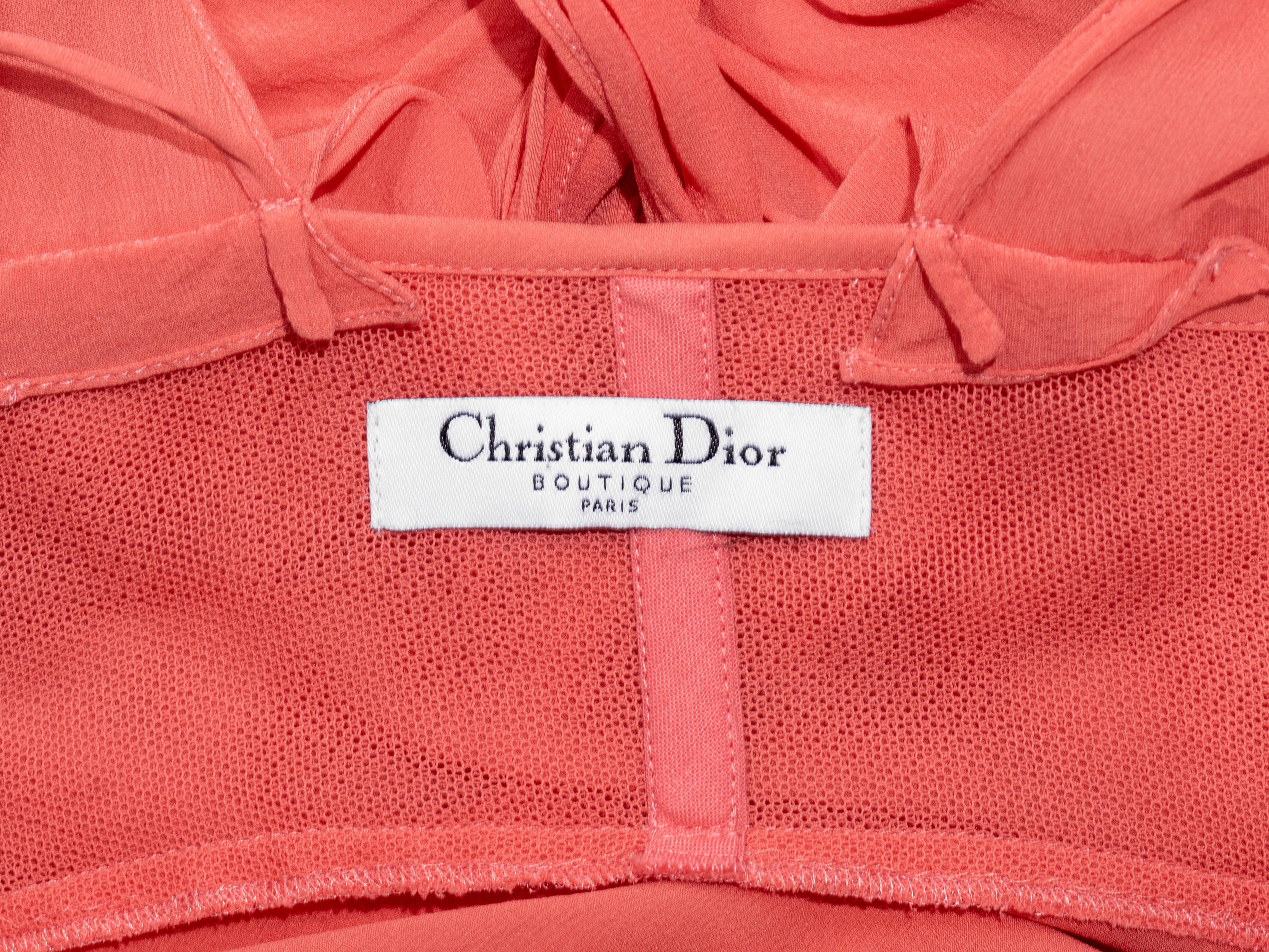 Christian Dior by John Galliano coral silk handkerchief hem dress, fw 2004 For Sale 2