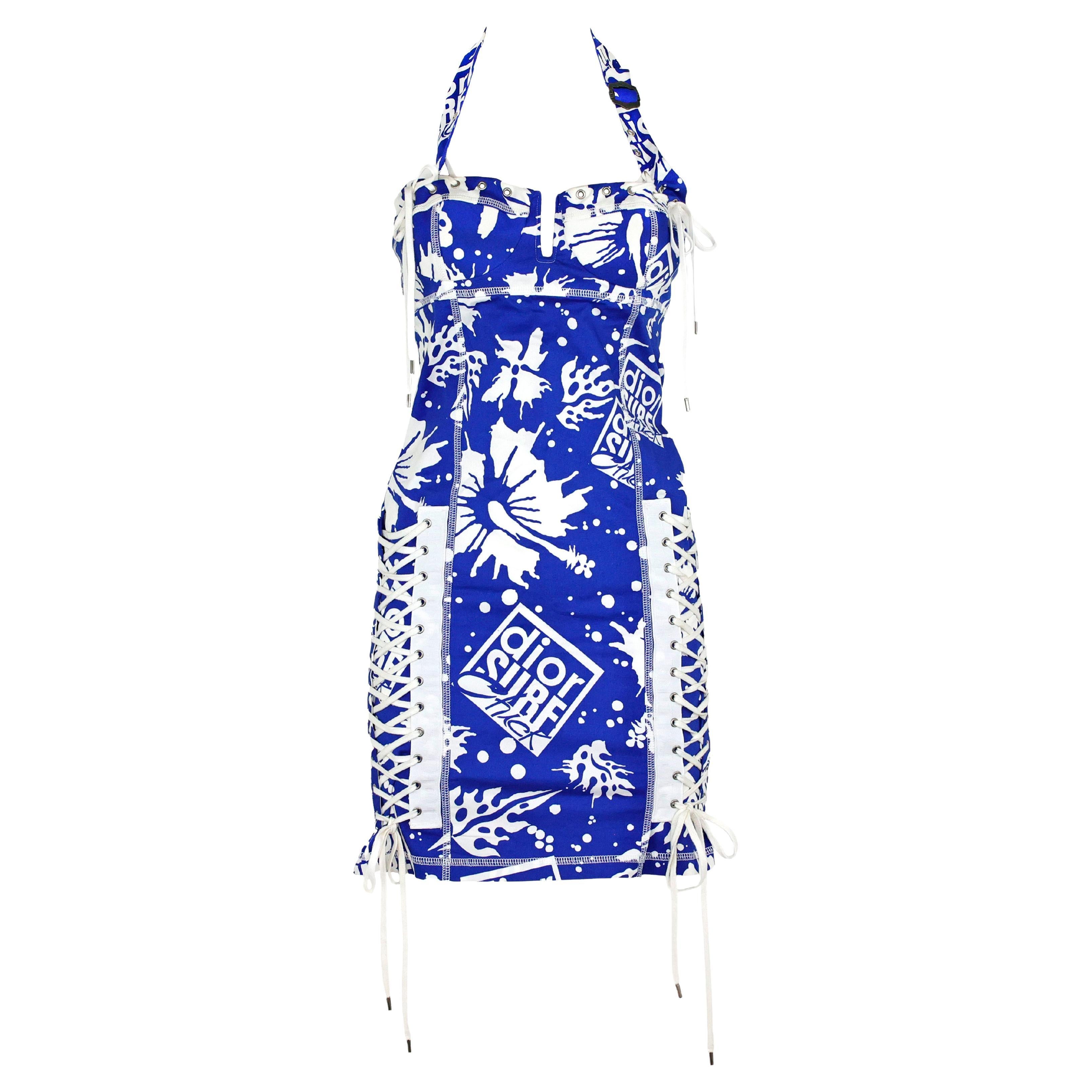 Christian Dior by John Galliano Corset Lace "Dior Surf Chick" Mini Dress For Sale