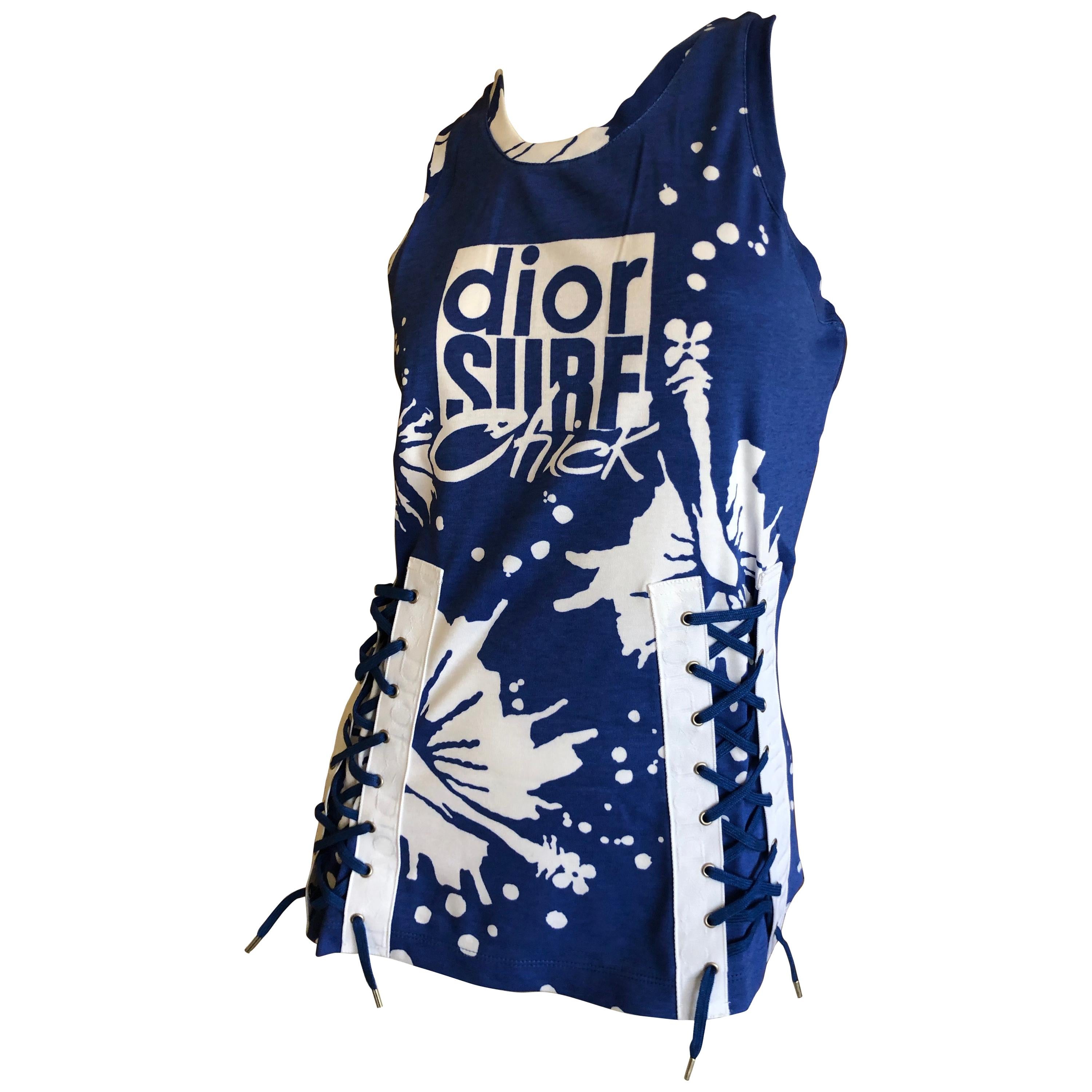 Christian Dior by John Galliano Corset Lace "Dior Surf Chick" Sleeveless Top New