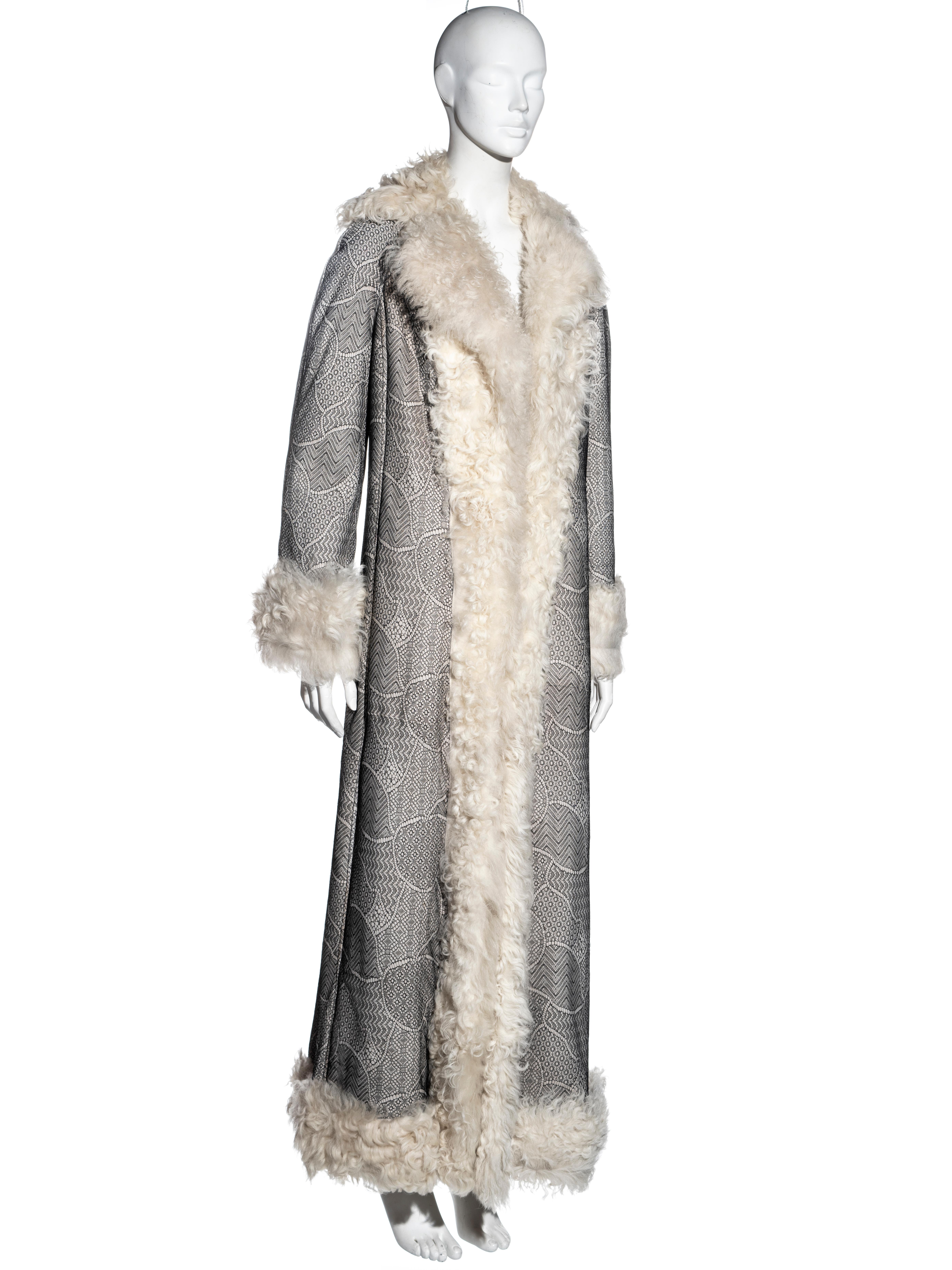 Gray Christian Dior by John Galliano cream Persian lamb and lace coat, fw 2001