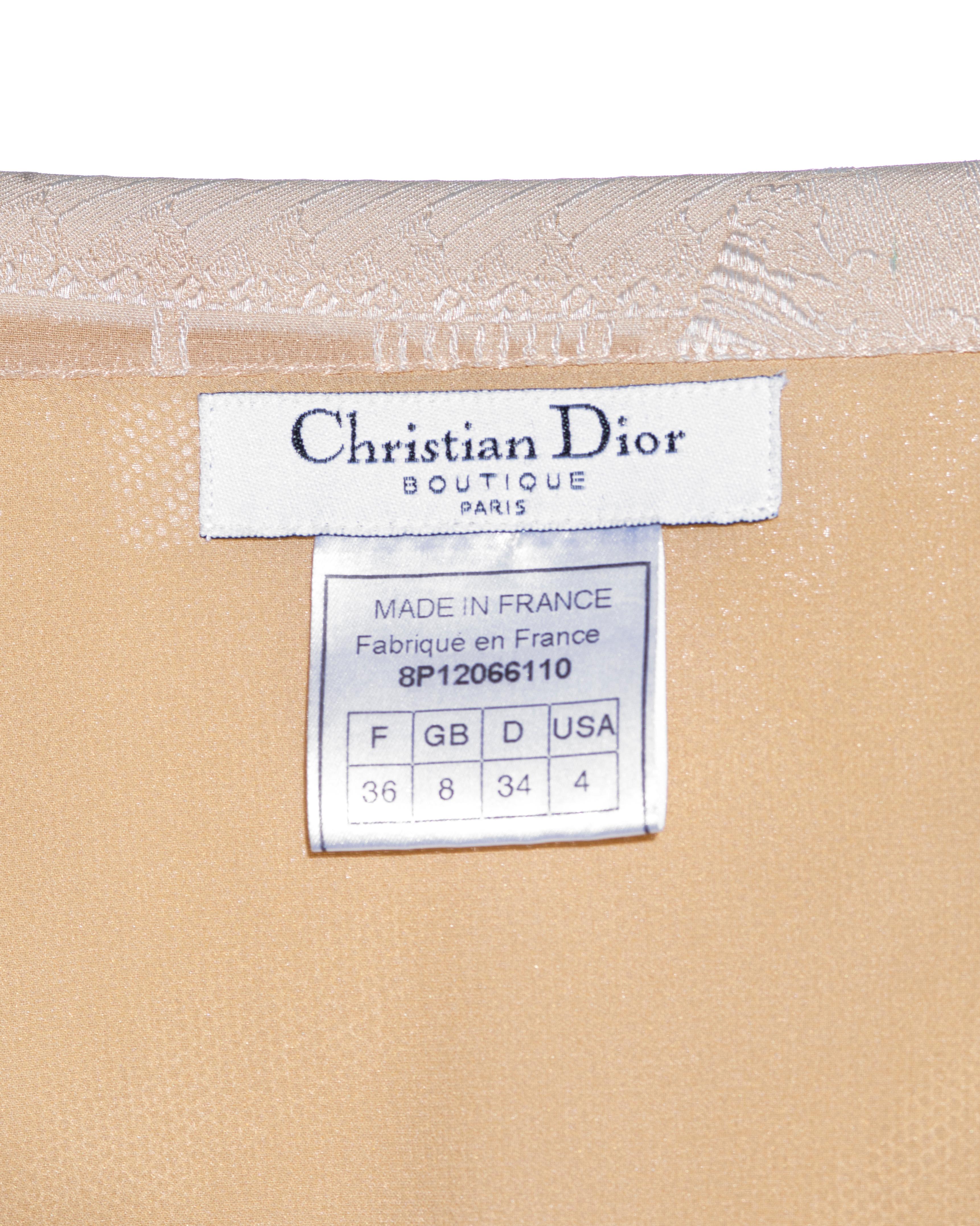 Christian Dior by John Galliano Vestido de noche de seda crema con un hombro, ss 1998 4