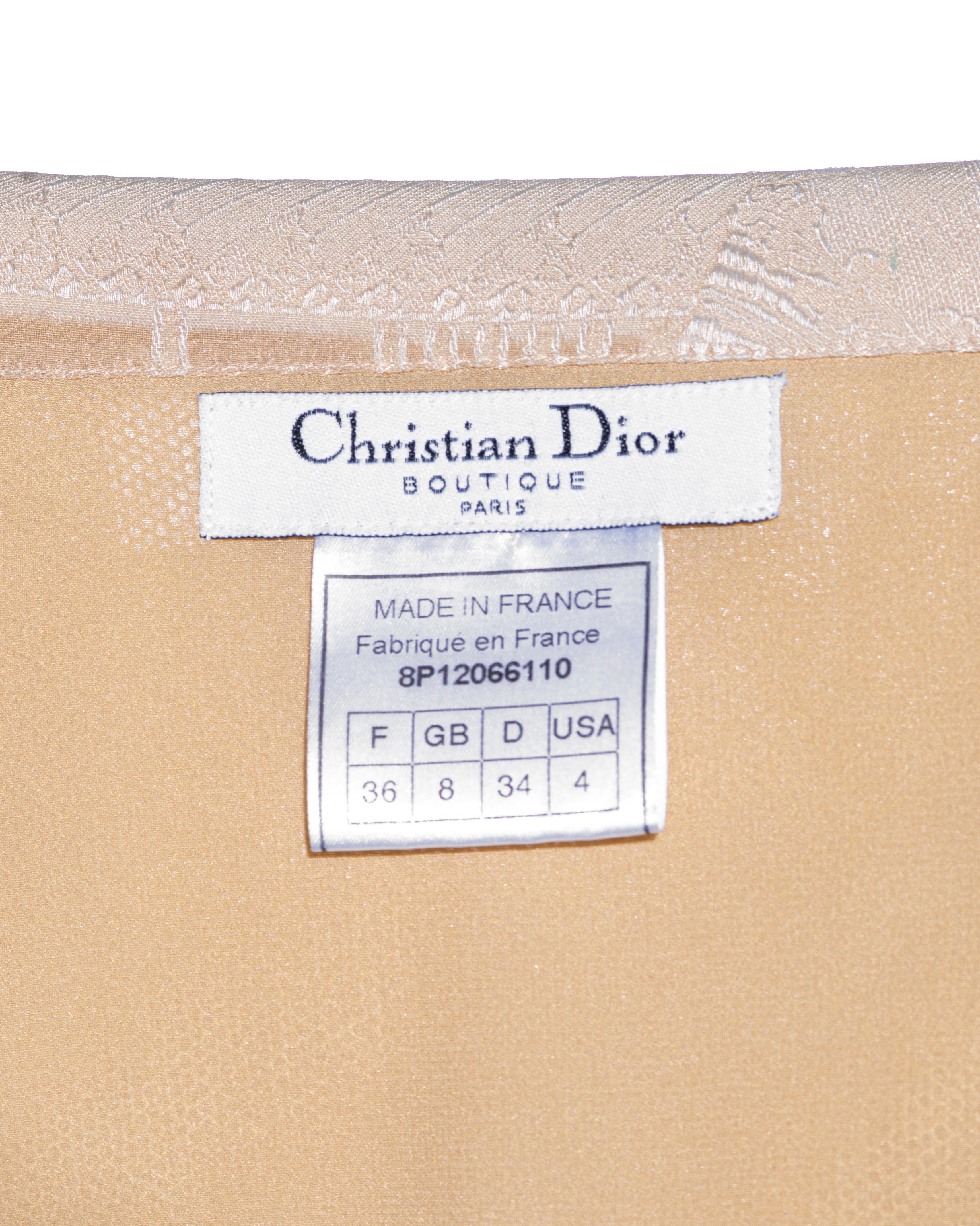 Christian Dior par John Galliano, robe de soirée asymétrique en soie crème, printemps-été 1998 en vente 4