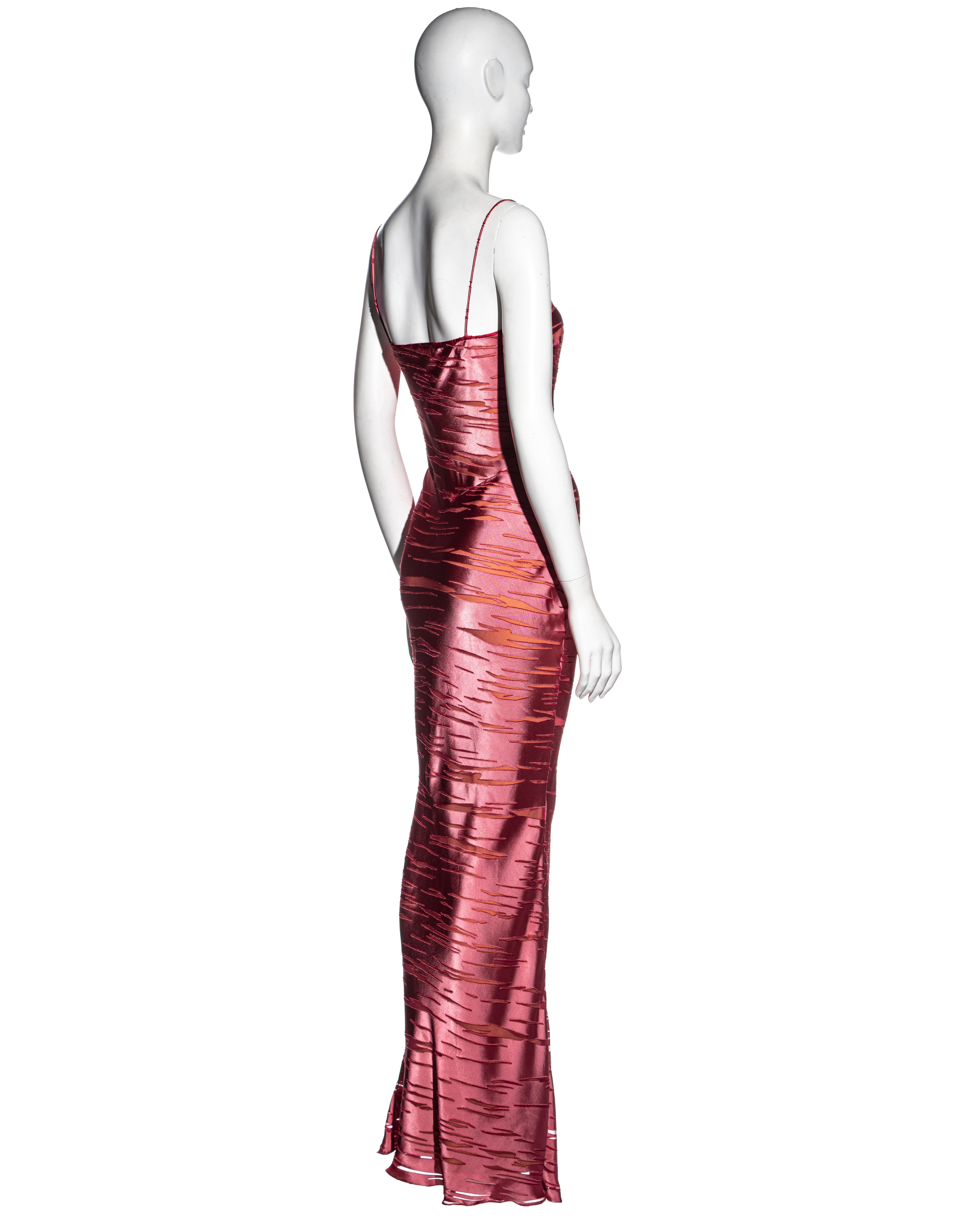 Christian Dior by John Galliano crimson torn silk bias cut dress, fw 2000 1