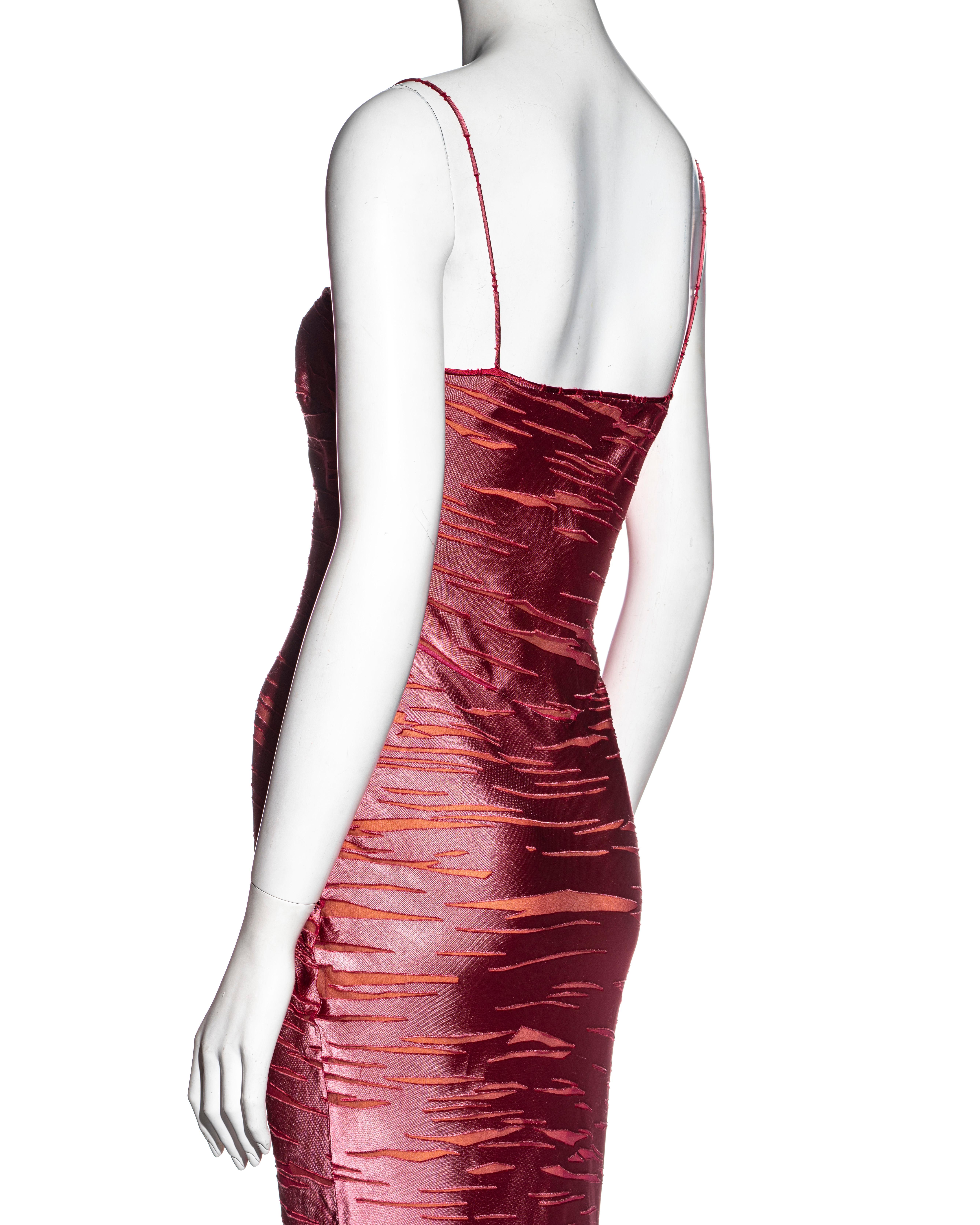 Christian Dior by John Galliano crimson torn silk bias cut dress, fw 2000 2