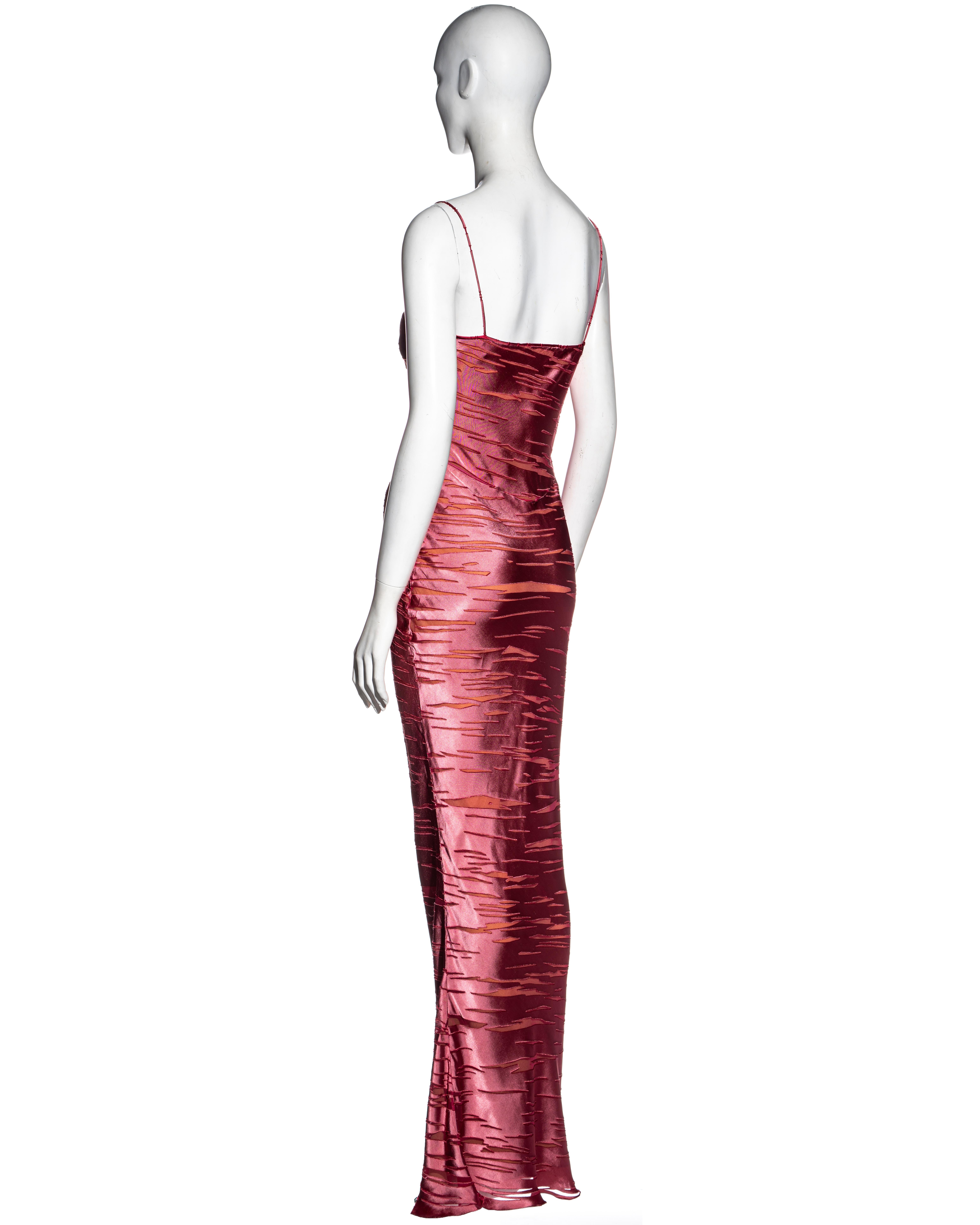 Christian Dior by John Galliano crimson torn silk bias cut dress, fw 2000 3