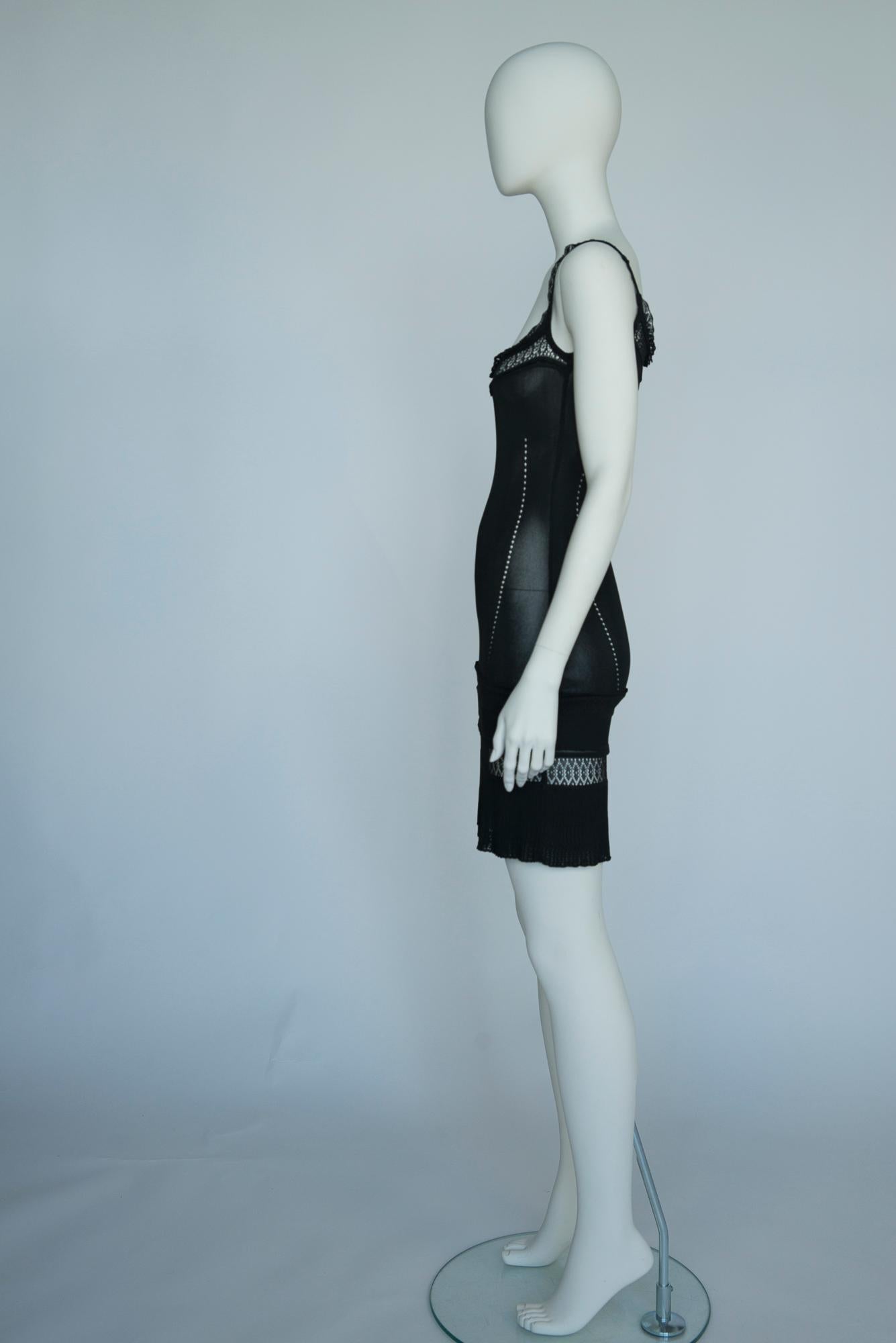 Christian Dior By John Galliano Slip-Kleid aus gehäkeltem Strick, Frühjahr-Sommer 1998 im Angebot 8
