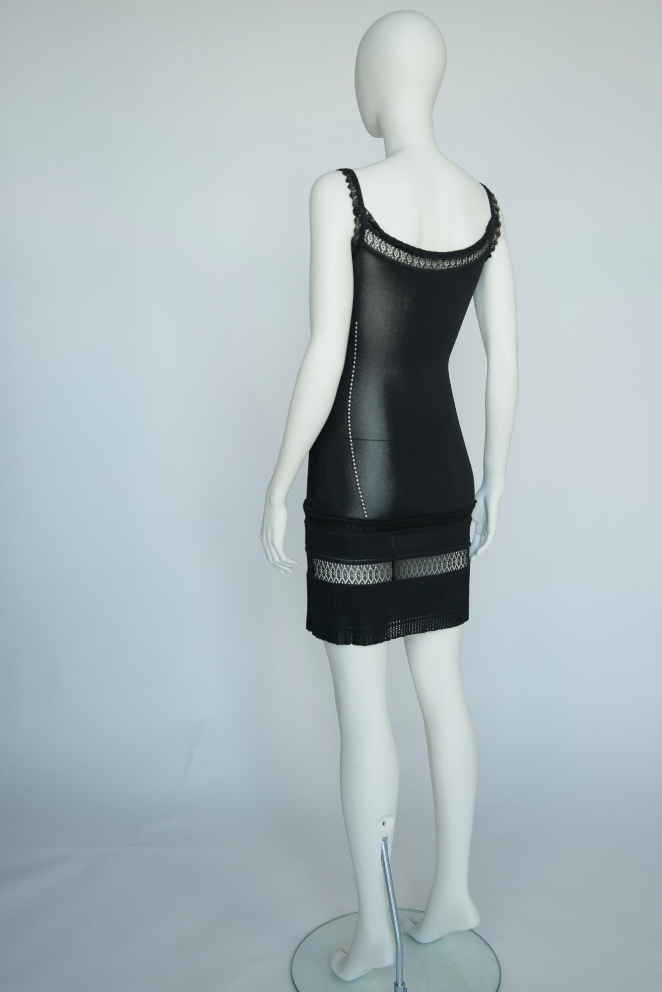 Christian Dior By John Galliano Slip-Kleid aus gehäkeltem Strick, Frühjahr-Sommer 1998 im Angebot 10