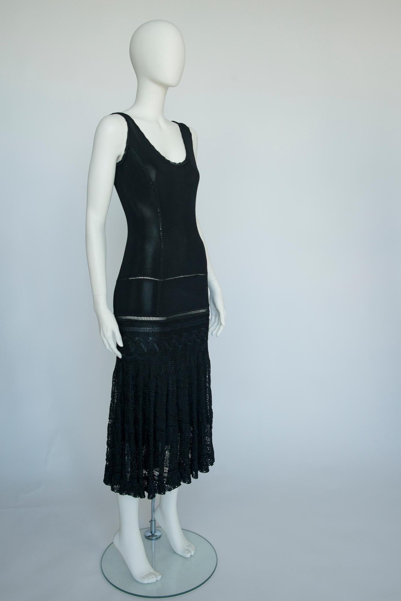 Women's Christian Dior By John Galliano Crochet-Knit Slip Dress, Spring-Summer 1998