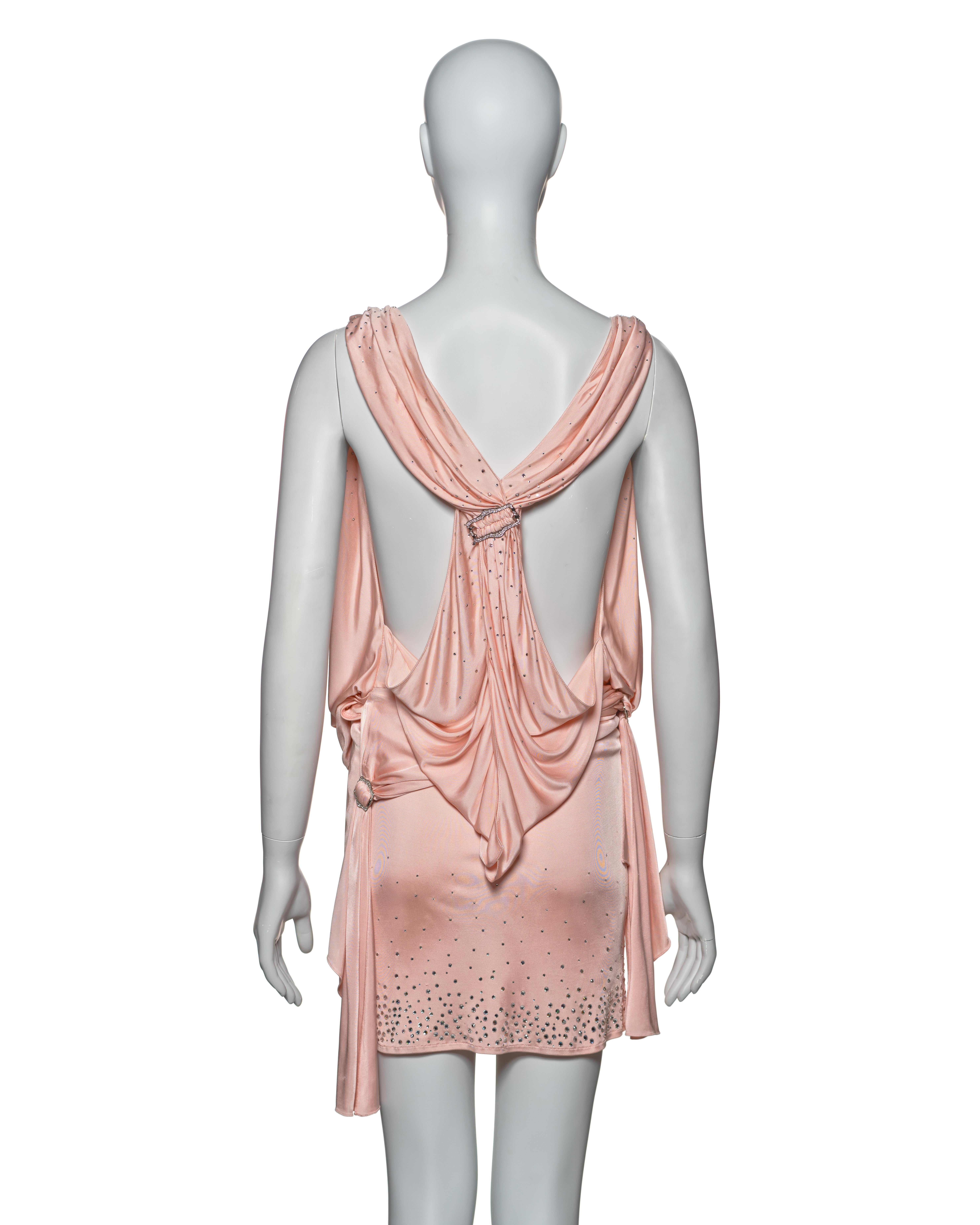 Christian Dior by John Galliano Minivestido de punto de seda rosa cristal, FW 2003 en venta 5