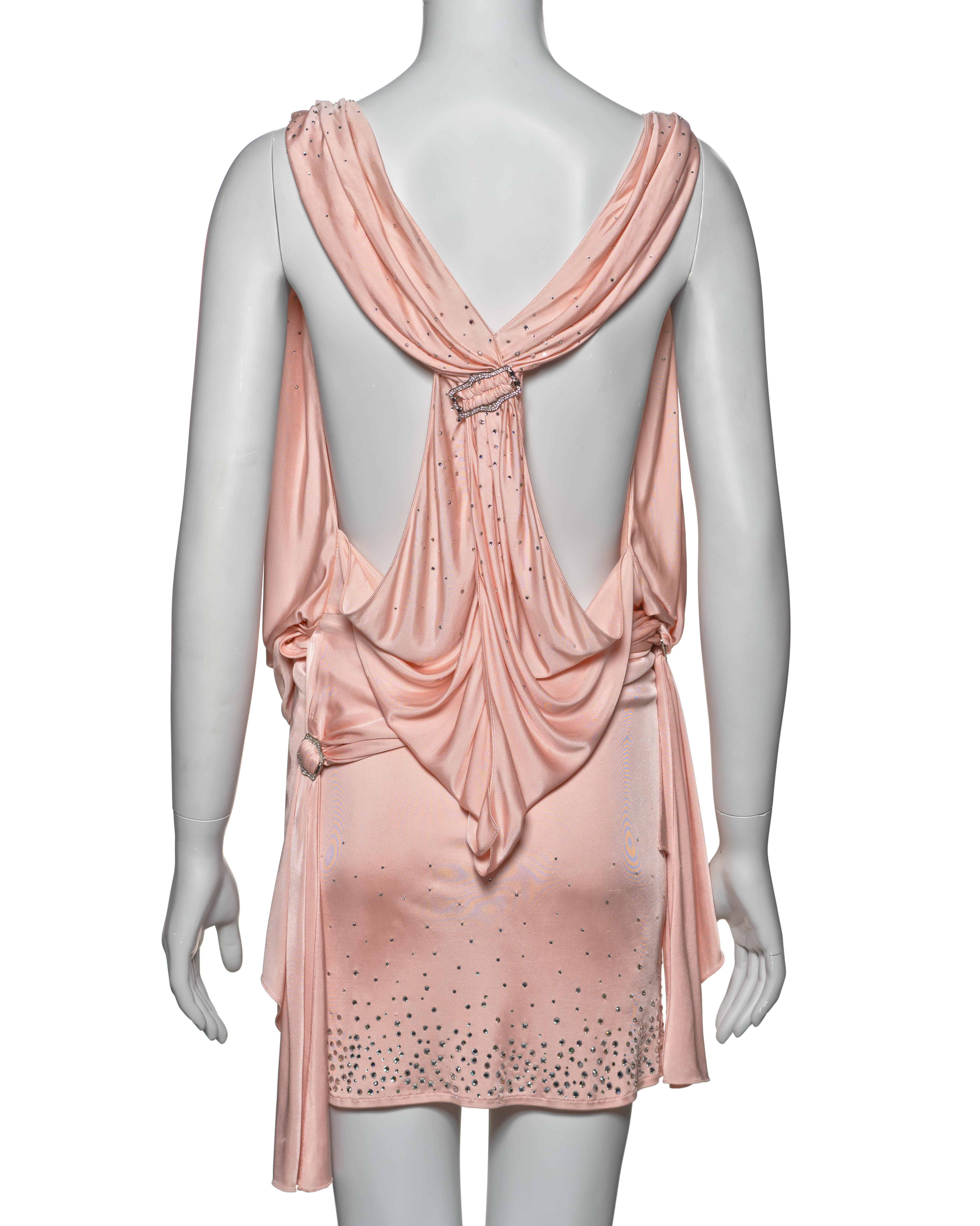 Christian Dior by John Galliano Minivestido de punto de seda rosa cristal, FW 2003 en venta 6