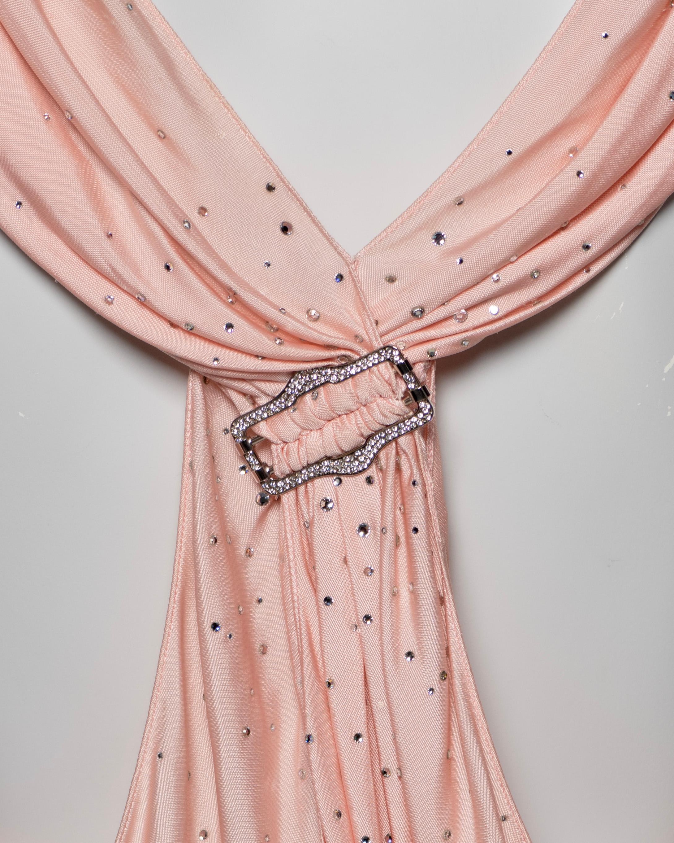 Christian Dior by John Galliano Minivestido de punto de seda rosa cristal, FW 2003 en venta 7