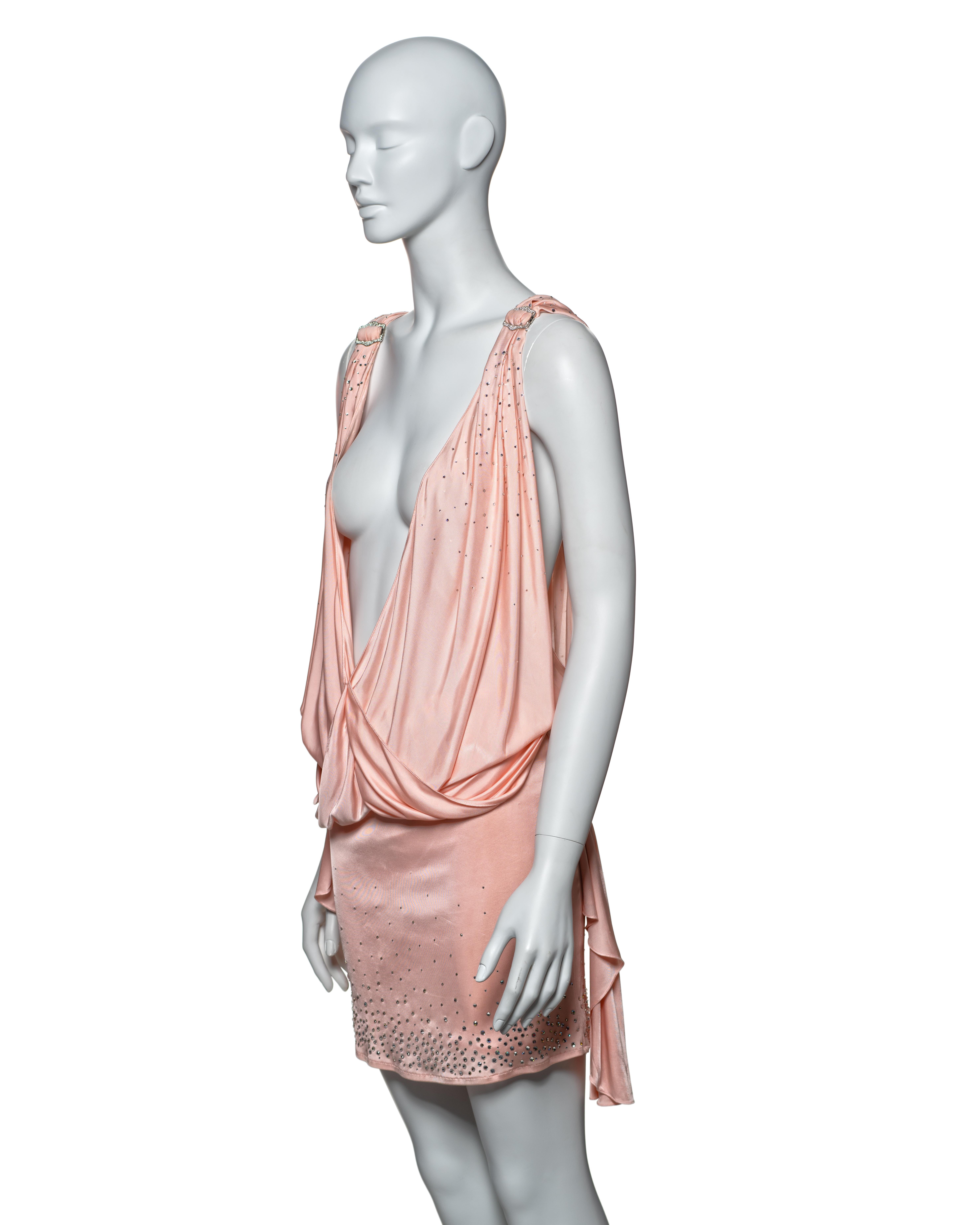 Christian Dior by John Galliano Minivestido de punto de seda rosa cristal, FW 2003 en venta 10