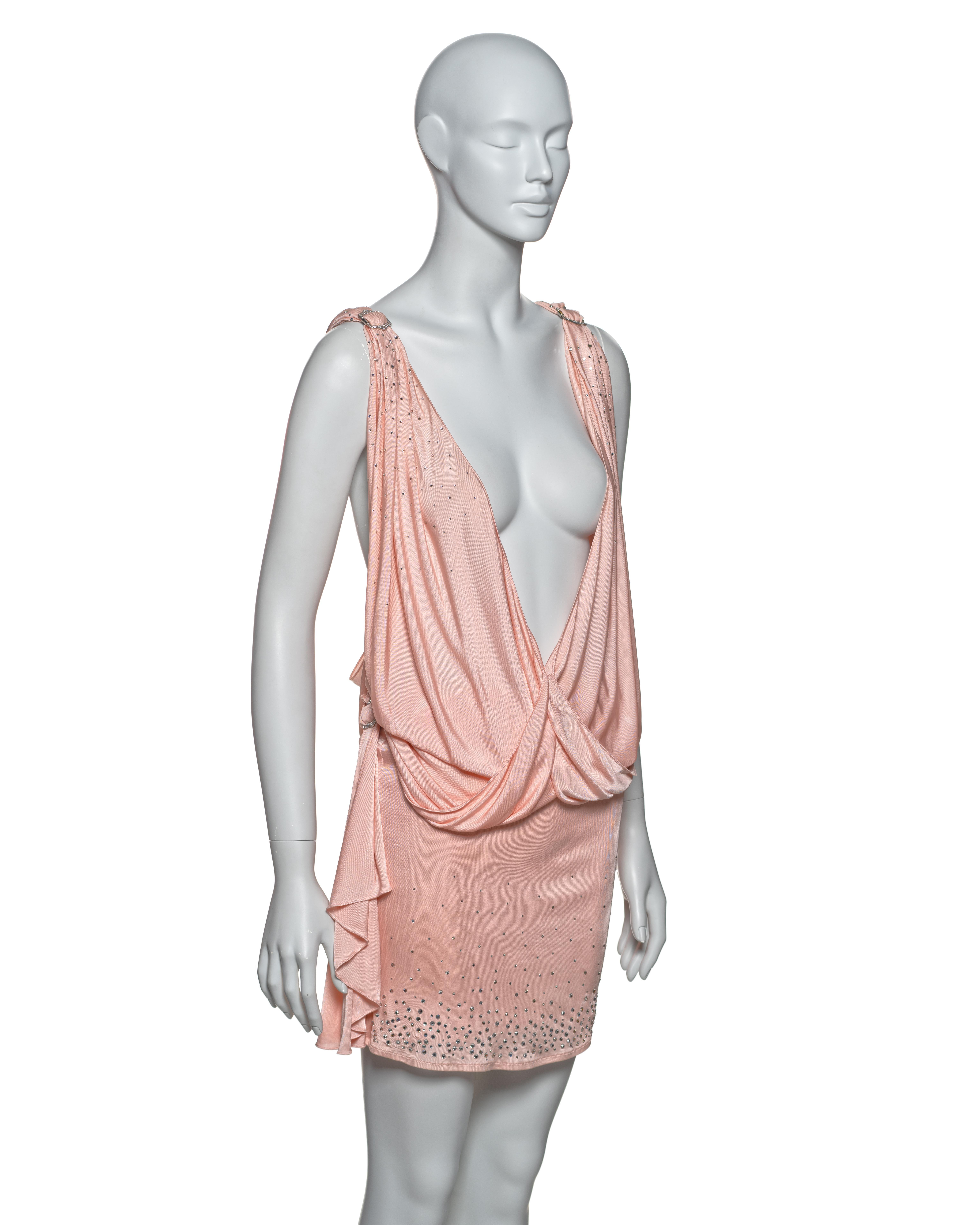 De las mujeres Christian Dior by John Galliano Minivestido de punto de seda rosa cristal, FW 2003 en venta
