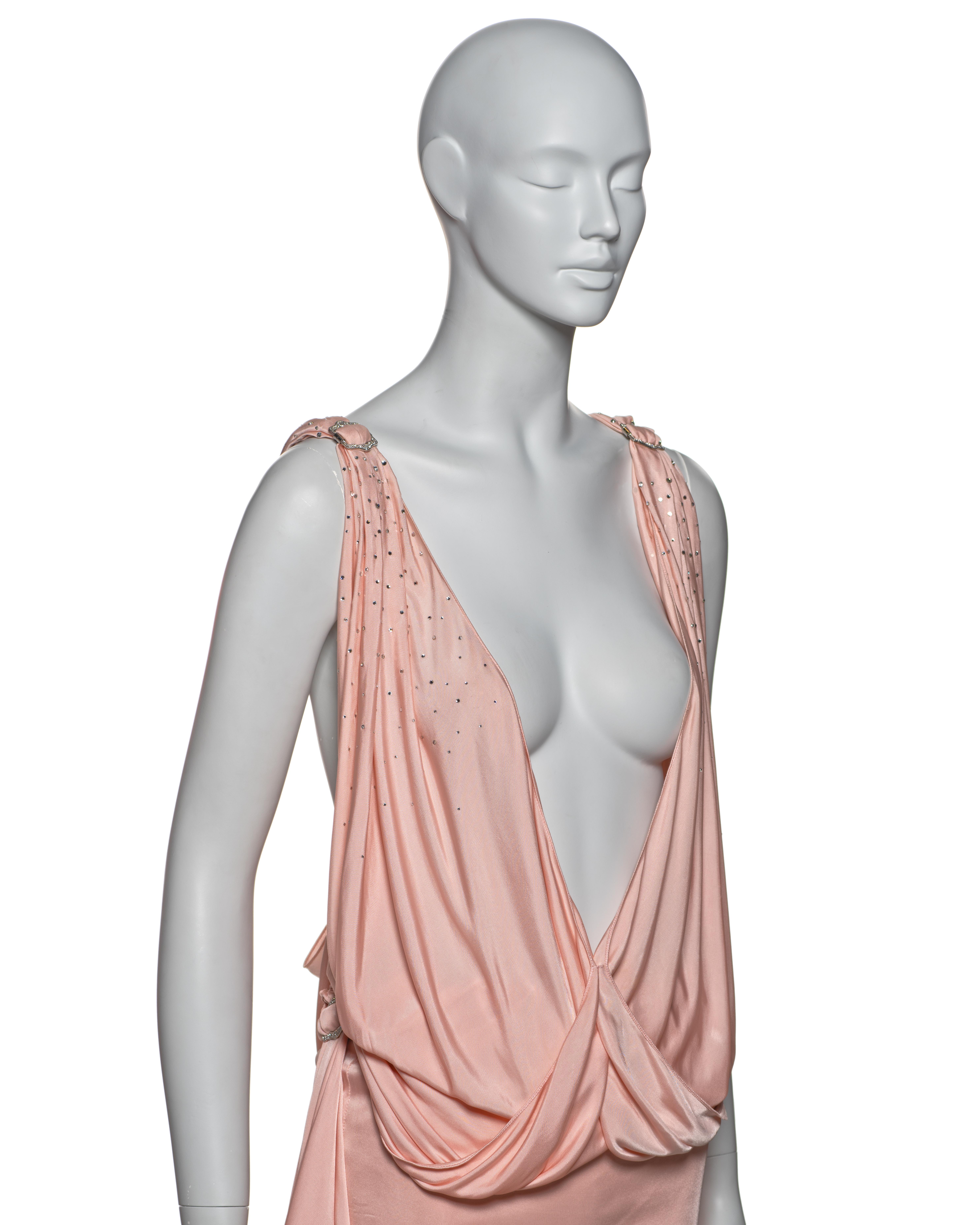 Christian Dior by John Galliano Minivestido de punto de seda rosa cristal, FW 2003 en venta 1