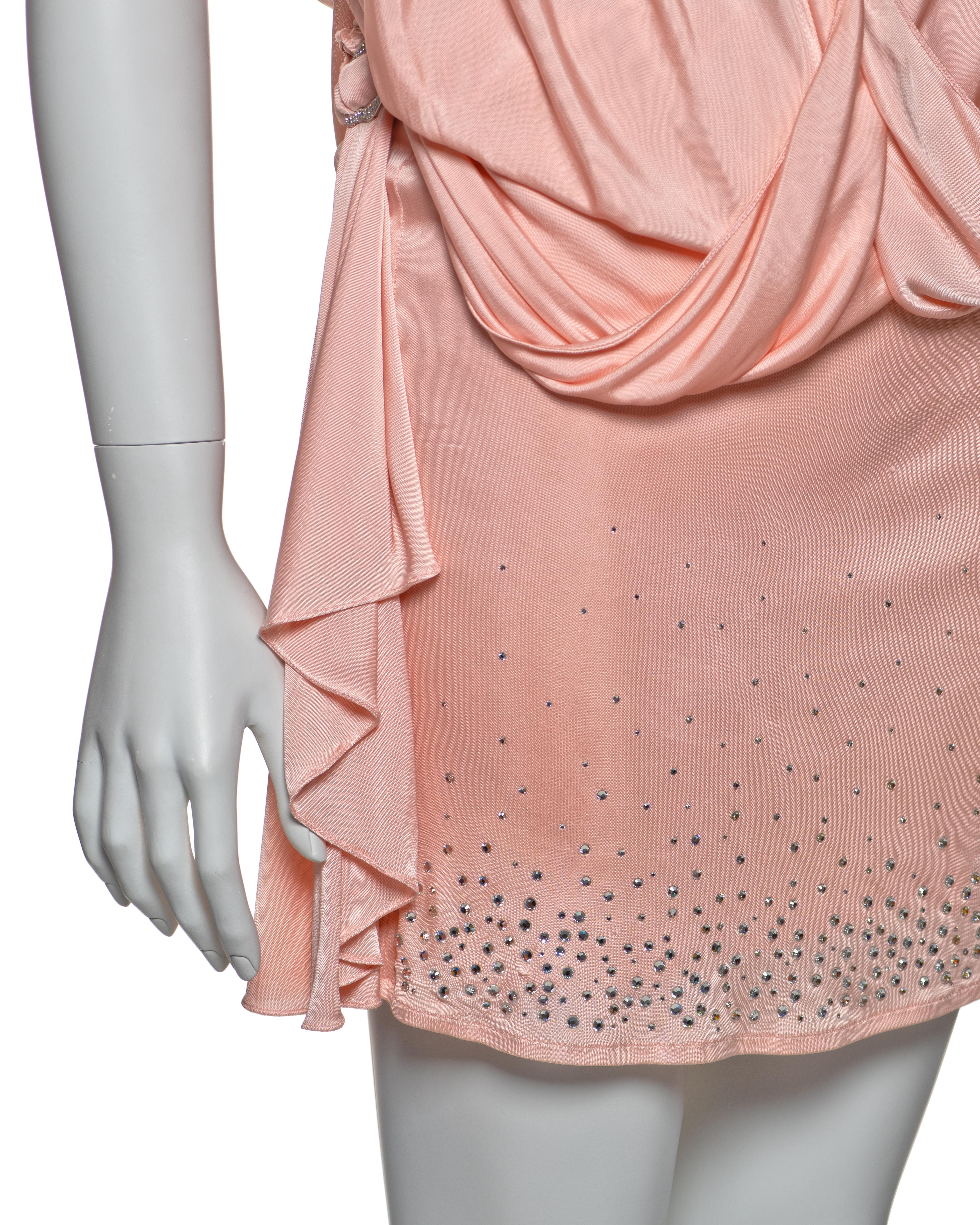 Christian Dior by John Galliano Minivestido de punto de seda rosa cristal, FW 2003 en venta 2